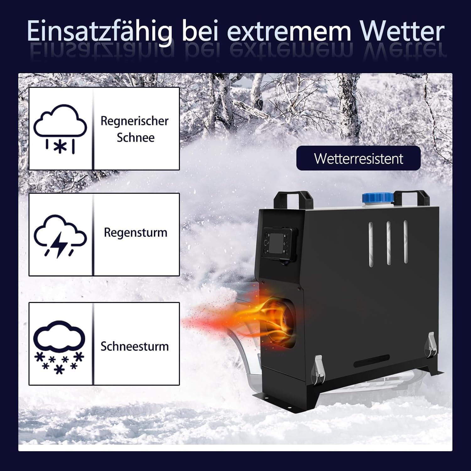 8KW All-in-One Standhezung Diesel Luft Dieselheizung Energieeffizient, 12V Diesel Lufterhitzer, Leise mit Fernschalldämpfer und LCD Anzeige, Standheizung für Auto RV Boote LKW Wohnmobil Bus