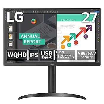 27QN850-B 27インチ LG ディスプレイモニター本体 スタンド付き 公式】 LG エルゴノミックスタンド WQHD IPSモニター - 27QN850