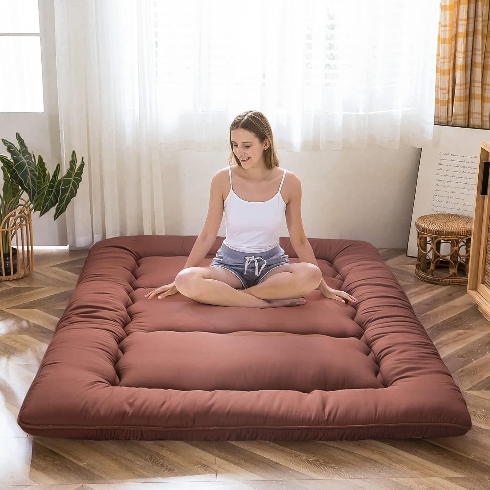 MAXYOYO Japanese Floor Mattress 4" Thick Twin Size Foldable Futon Mattress
