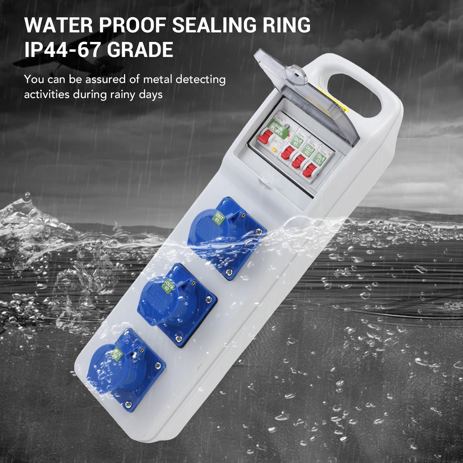 Outdoor Power Distribution Box, Portable Electrical Breaker,