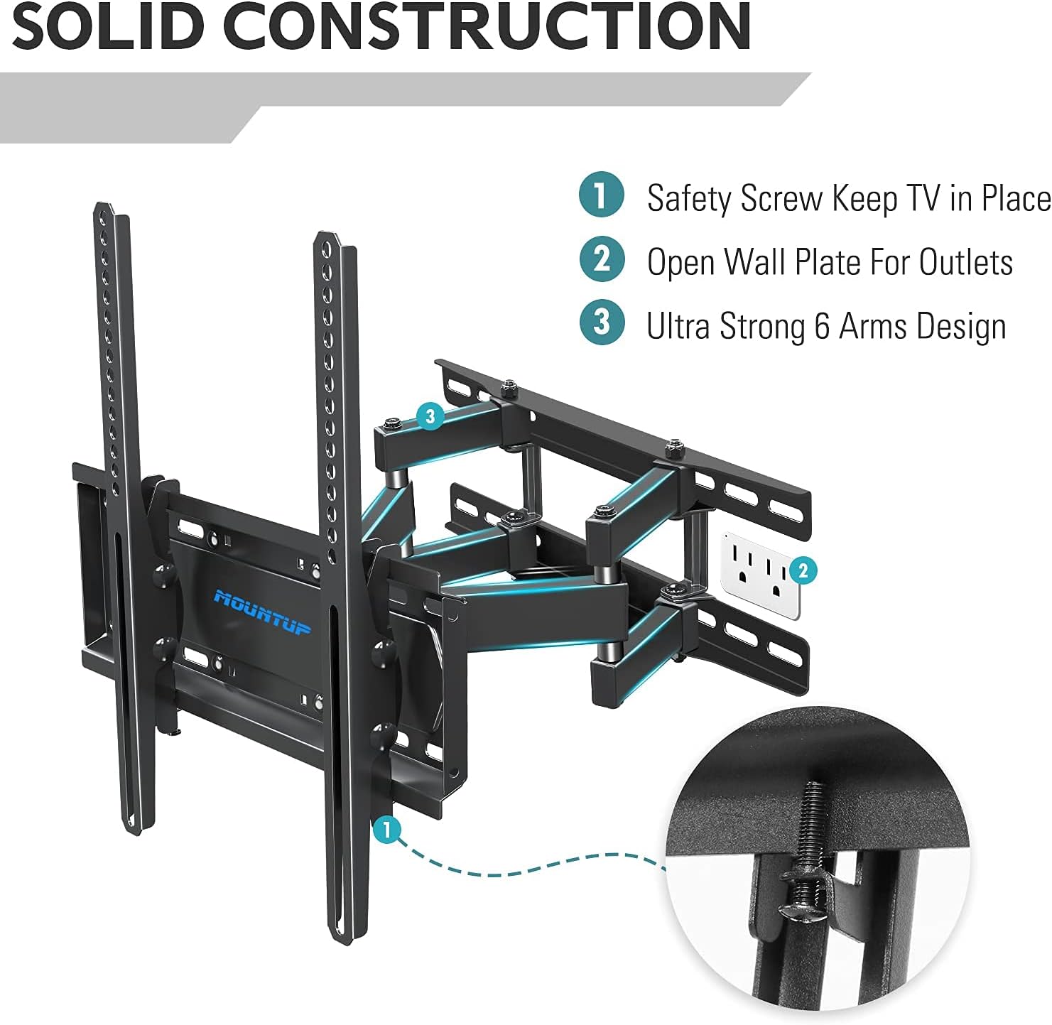 One-Day Sale: Up to 40% Off MOUNTUP TV Wall Mounts - Full Motion TV Wall Mount for Most 26-65 Inch Flat Screens and Curved TVs up to 88 LBS, Wall Mount TV Bracket with Dual Swivel Articulating Arms, Max VESA 400x400mm MU0010 Free Shipping Offer MOUNTUP TV Wall Mounts - Full Motion TV Wall Mount for Most 26-65 Inch Flat Screens and Curved TVs up to 88 LBS, Wall Mount TV Bracket with Dual Swivel Articulating Arms, Max VESA 400x400mm MU0010
