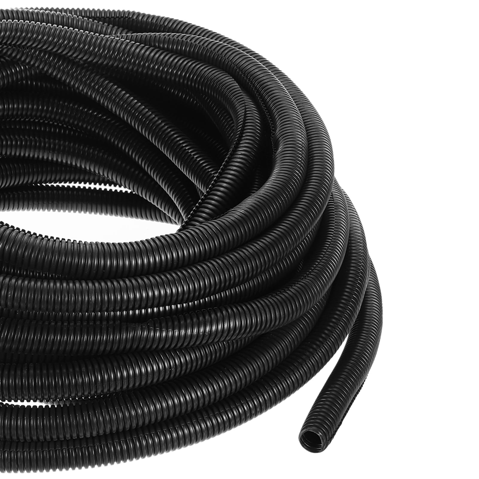 DMiotech 30m Wire Loom Split Tubing 25.5mm, Cord Protectors from Pet Flexible Conduit Cable Management for Office, Home, Garden, Black