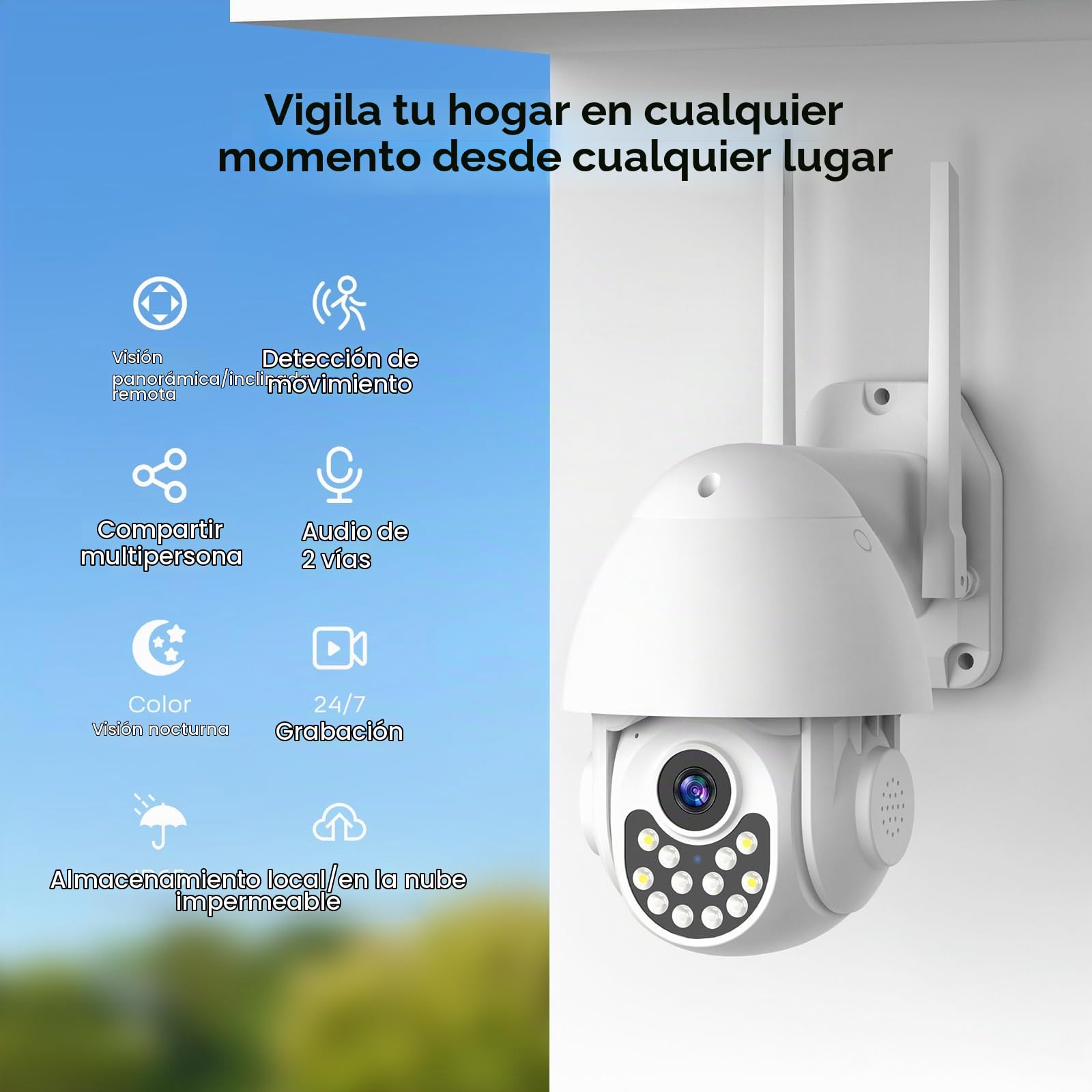 LWOHSI Alarmas Para Casa con Cámara De 3 MP,Sistema de Alarma Doméstica Inalámbrico con Alerta App,120dB Sirena,Detectores de Movimiento,Sensores de Puertas y Ventanas,Compatible con Alexa (25 Piezas)