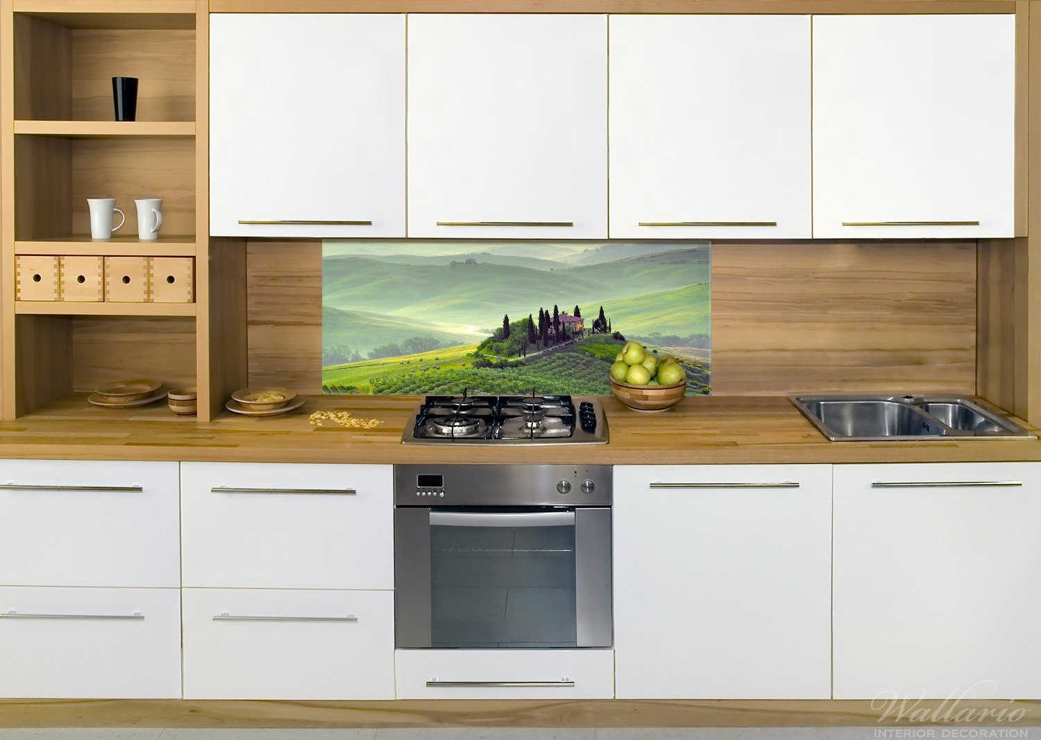 Wallario Küchen-Rückwand | Küchenspiegel Toskana in Italien in Premium-Qualität: Brillante Farben | abwischbar | pflegeleicht