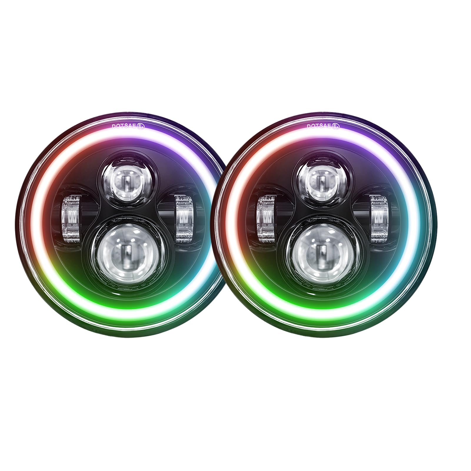 Amazon | Xtahdge 7 インチ LED ヘッドライト丸型ヘッドライト、ハイ