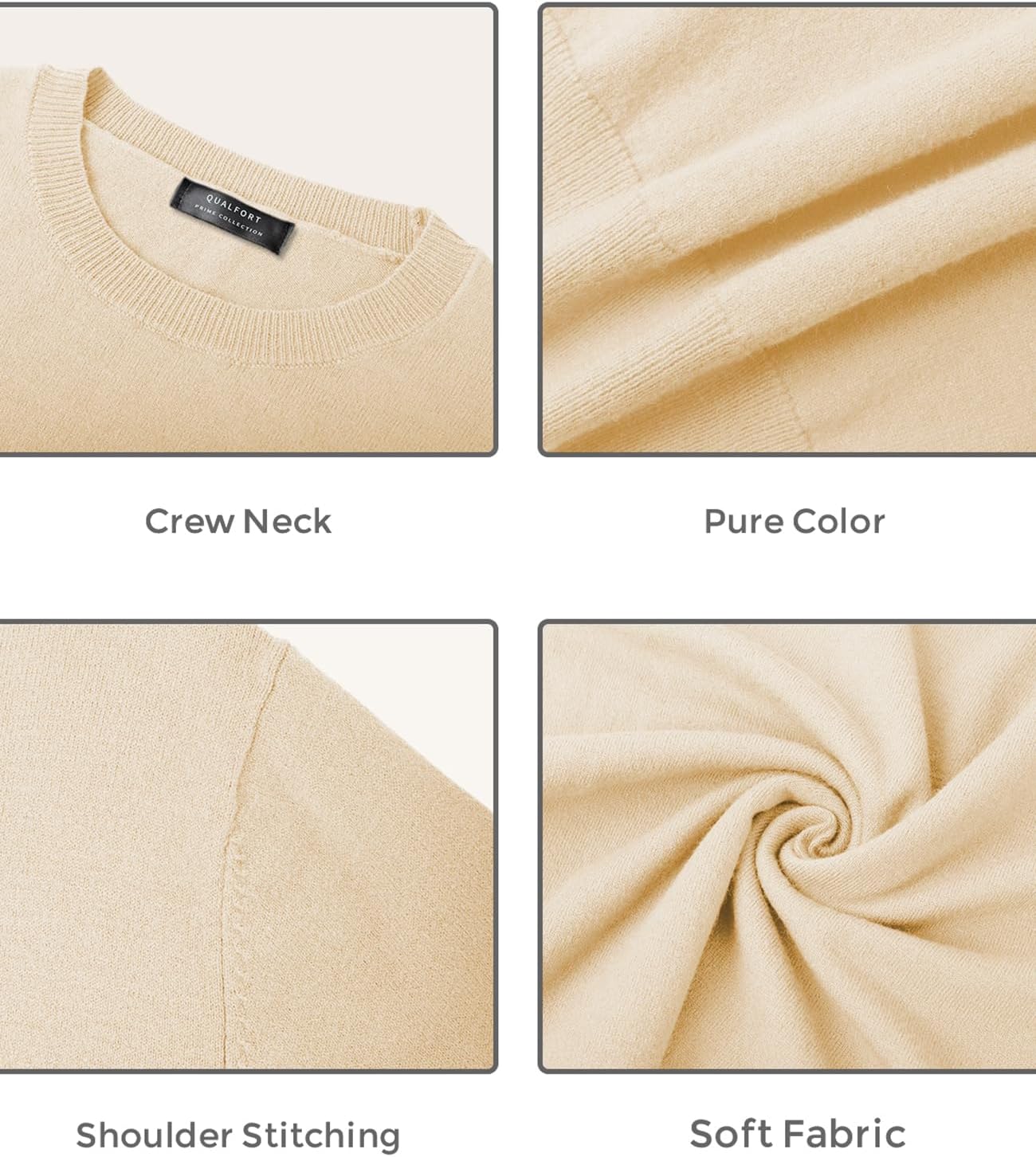 QUALFORT Women's Sweaters Long Sleeve Soft Lightweight Basic Knitted Pullover Sweater - Image 4