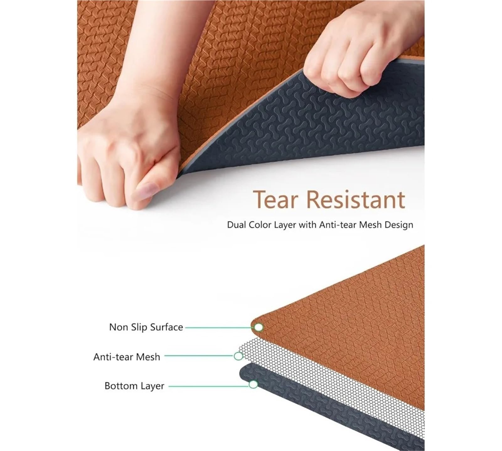 Yogamatte 6 mm TPE-Yogamatte, rutschfest, for Heimtraining, Pilates