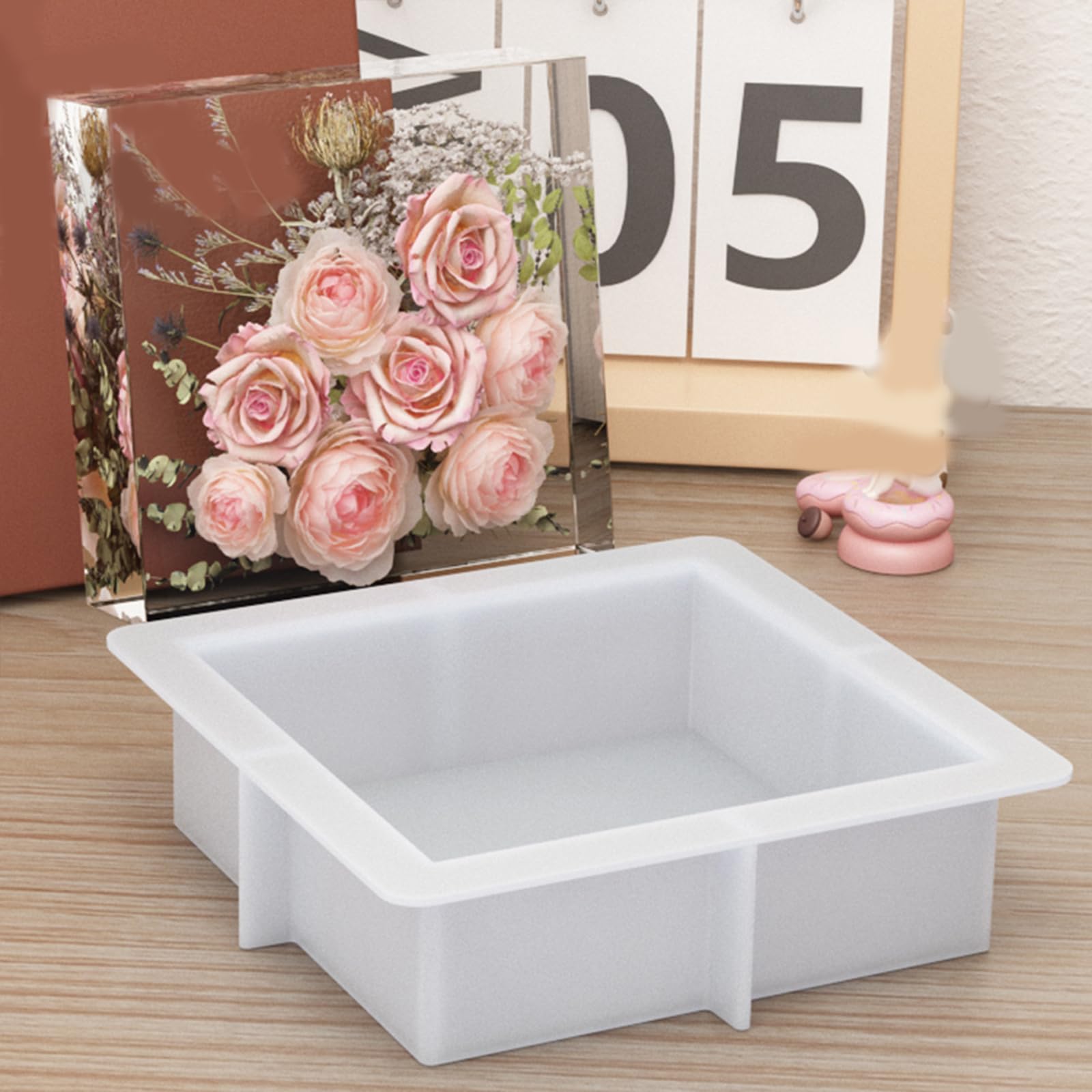 Moldes de resina de corazón multiusos, rectángulo grande | Moldes para sujetalibros con textura de silicona, adecuado para ocasiones especiales y como regalo