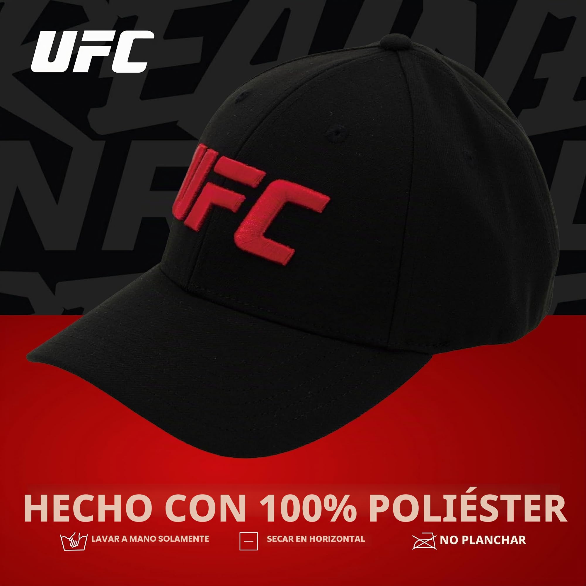 Concept One Unisex UFC Baseball Hat, 6 Panel Adult Flex Fit Active Sport Cap with Curved Brim Baseball Cap