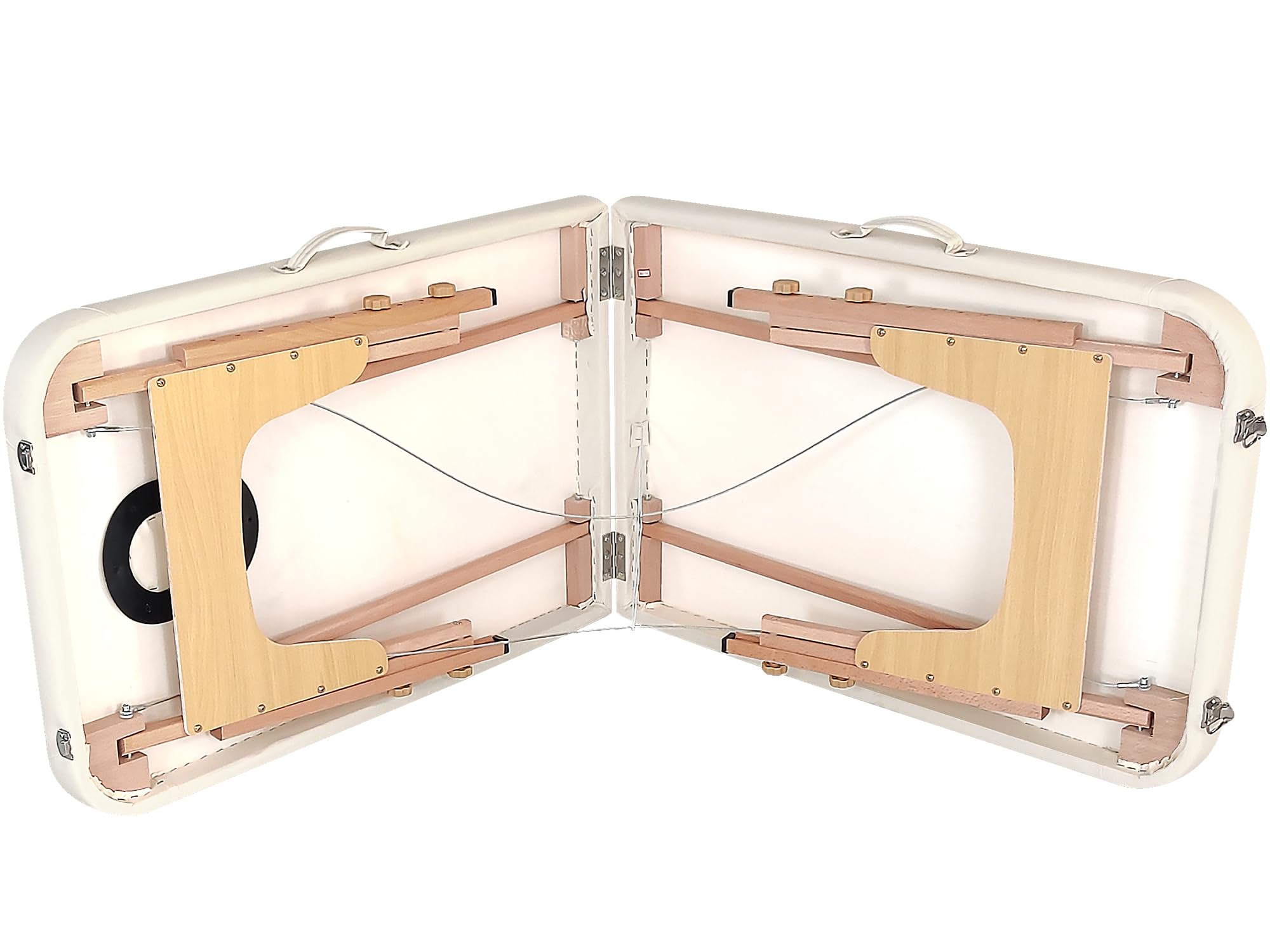 BELTOM® Table de Massage 2 Zones Basic Portables 185 x 60 cm pour physiothérapie - Leger ne pèse Que 11,6 kg. - Cosmetique lit esthétique Pliante avec Panneau Reiki - Crème