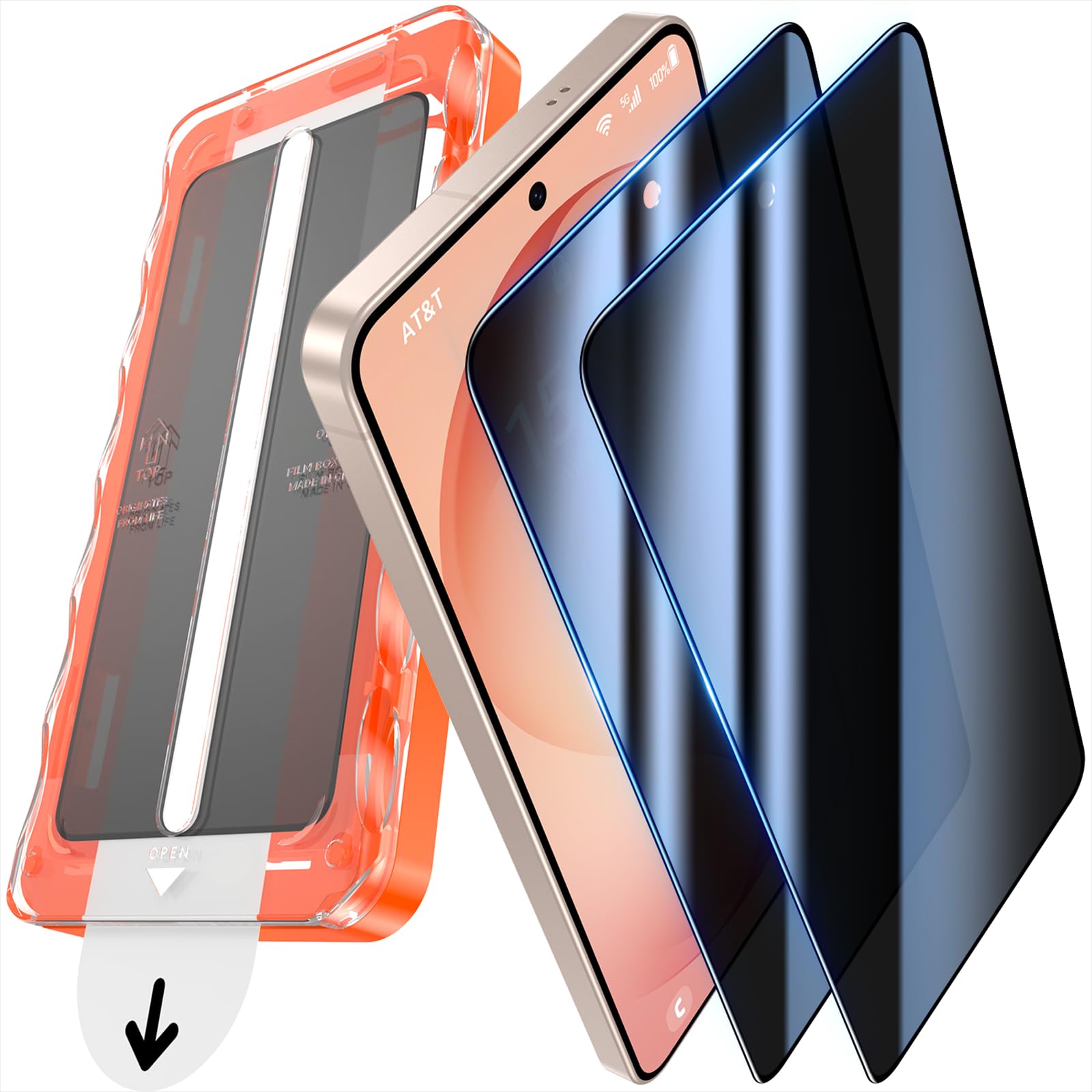 UniqueMe für Samsung Galaxy S26 für Panzerglas Sichtschutz - Privacy Schutzfolie, Automatische Installation, Bruchsicher Militärniveau, Anti-Spy Folie, 2 Stück