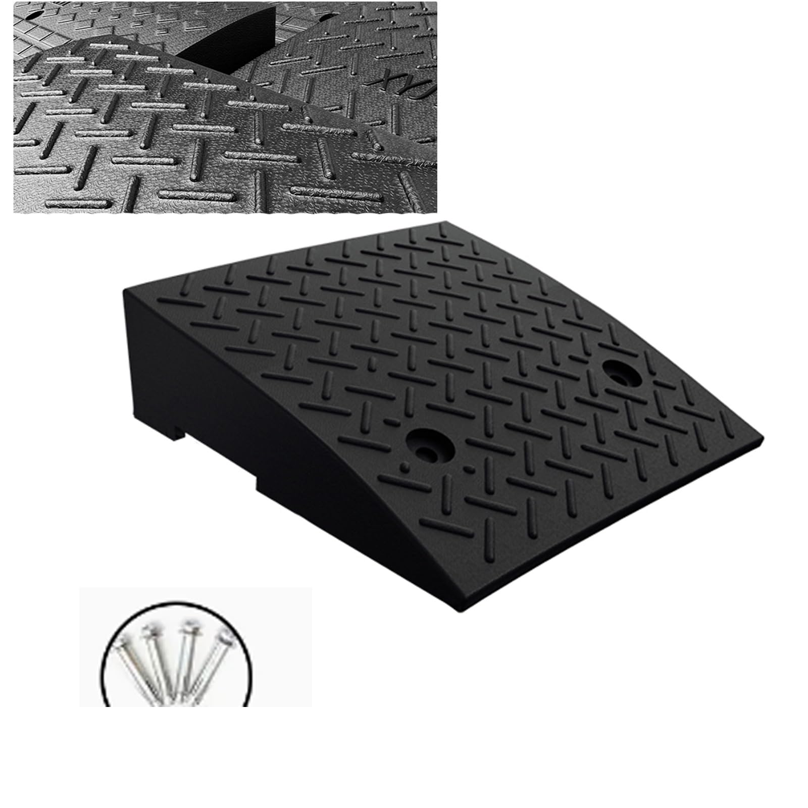 Rampas para silla de ruedas de bordillos, rampa para sillas de ruedas para coche, rampa portátil para exteriores, duradera, resistente, con tornillos, adecuada para garajes, escalones, hospitales ( Si