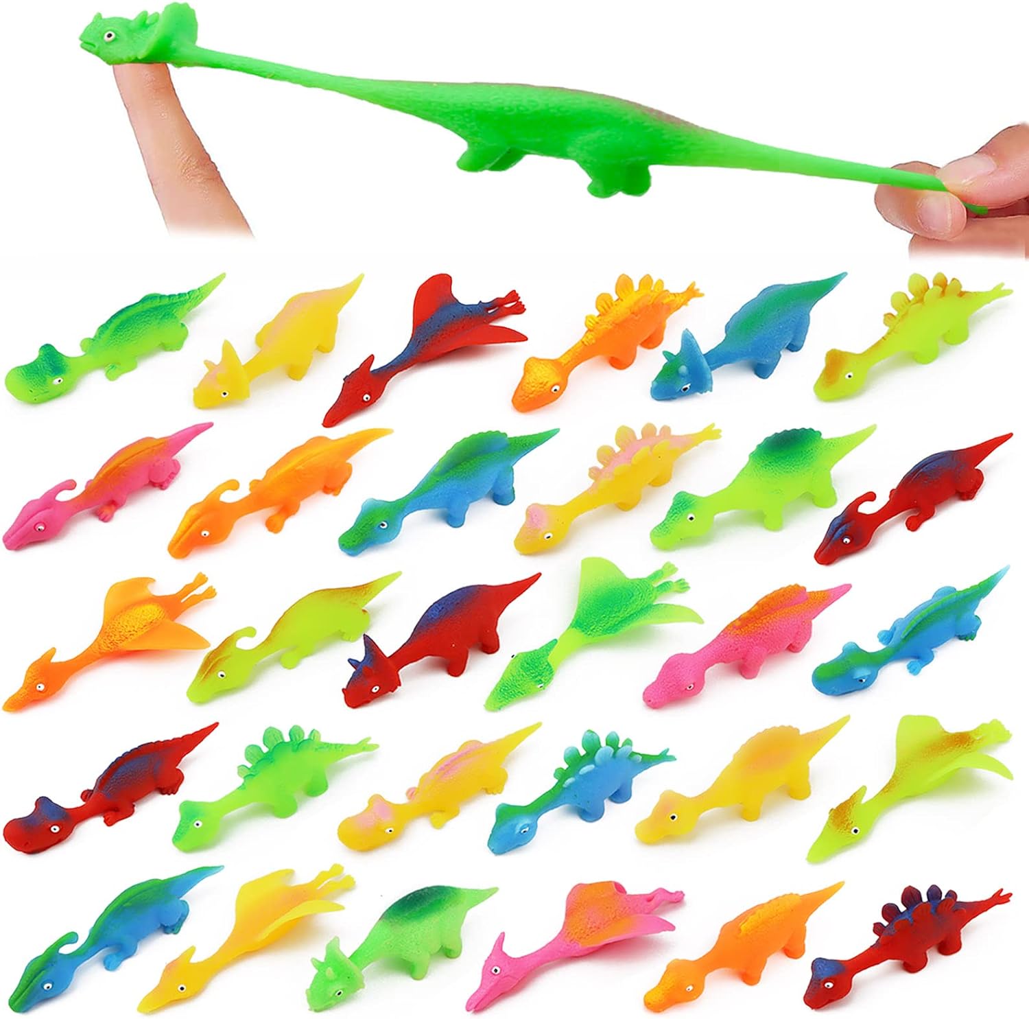 30 Pcs Slingshot Dinosaur Finger Toys, catapult toys as fun