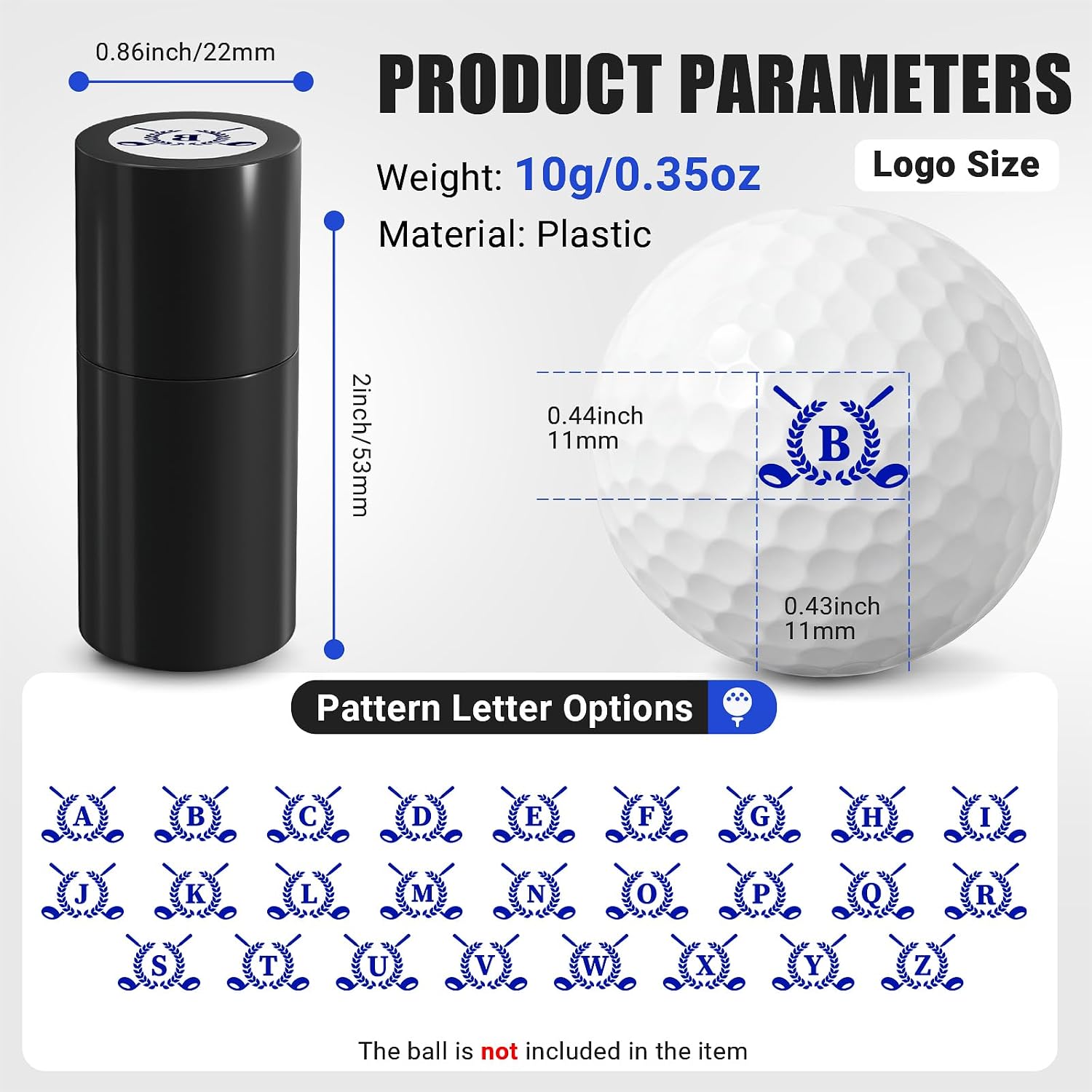 Golf Ball Stamp, Reusable Golf Ball Stamp Marker Identify Golfing Stamper image 3