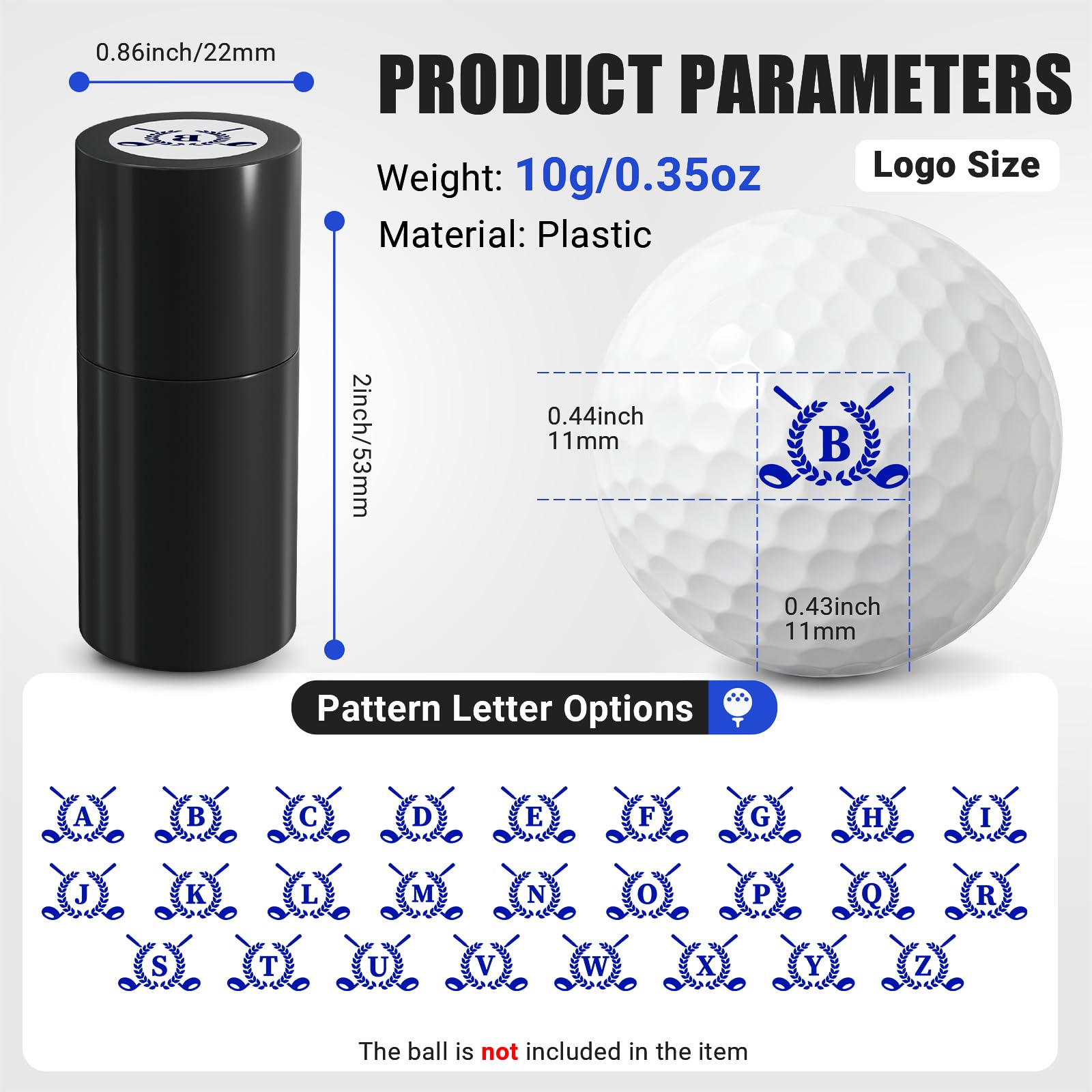 Golfball-Stempel, selbstfärbender, wiederverwendbarer Golfball-Stempel, Marker, Identifizierung des Golfstempels für Golfer, Väter, Rentner