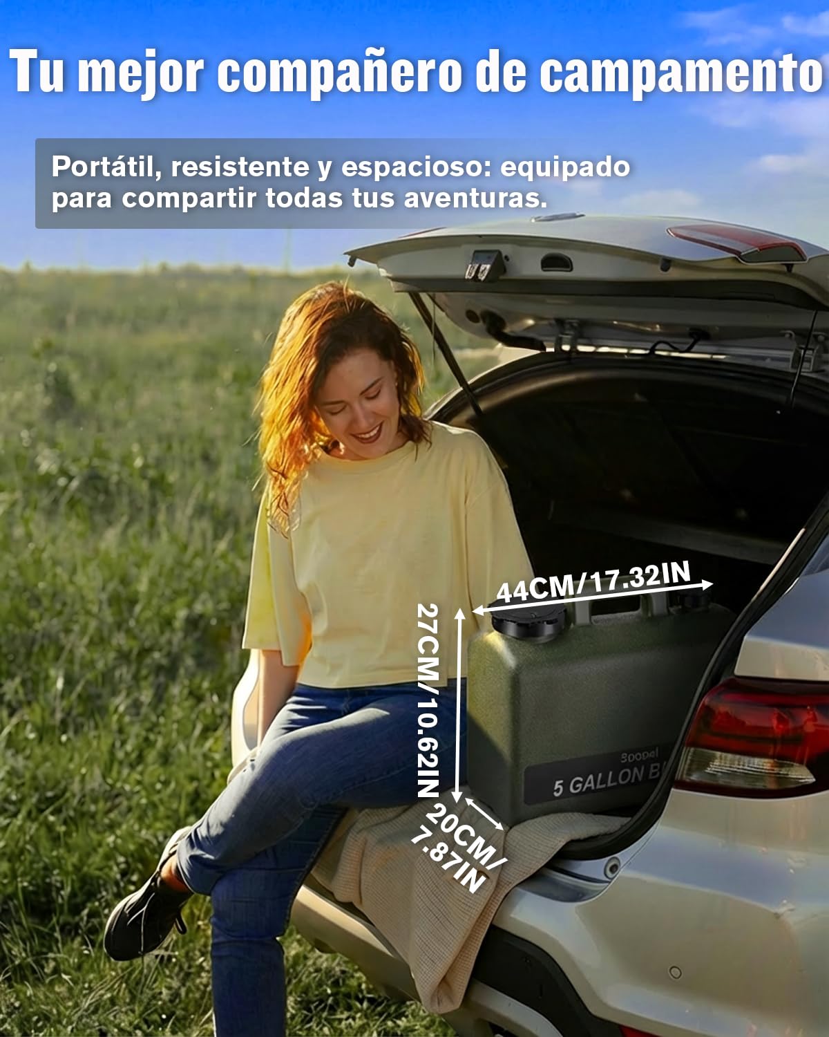 Spopal Ducha Portatil Camping, [Pantalla Temperatura] 10000mAh Recargable Ducha Camper con 20L Garrafa Agua de Plástico, Modo de 5 Velocidad, Ducha Electrica para Acampar, Ducha de Playa & Perros