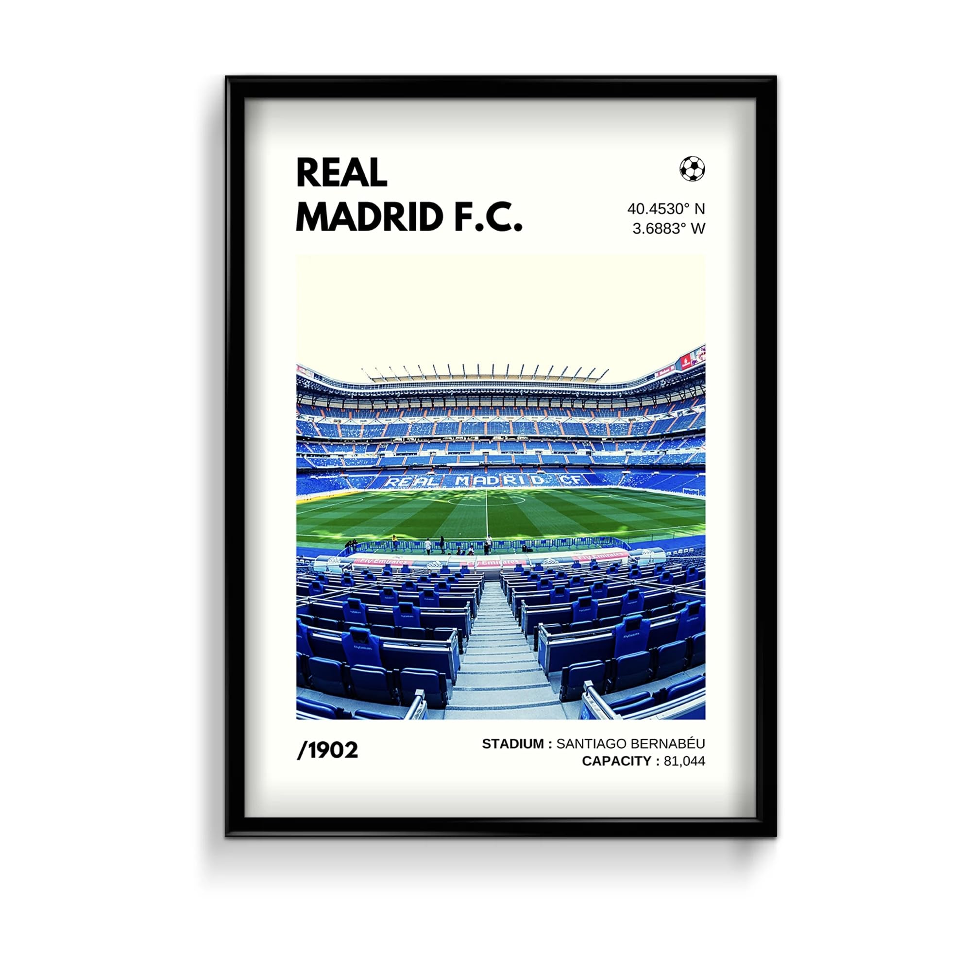 REAL MADRID F.C. Poster For Aesthetic Wall Decoration | Football Club Wall Poster (13 x 19 Inch Unframed) 300 GSM Mate Finish Board Paper With Peal & Stick Tape