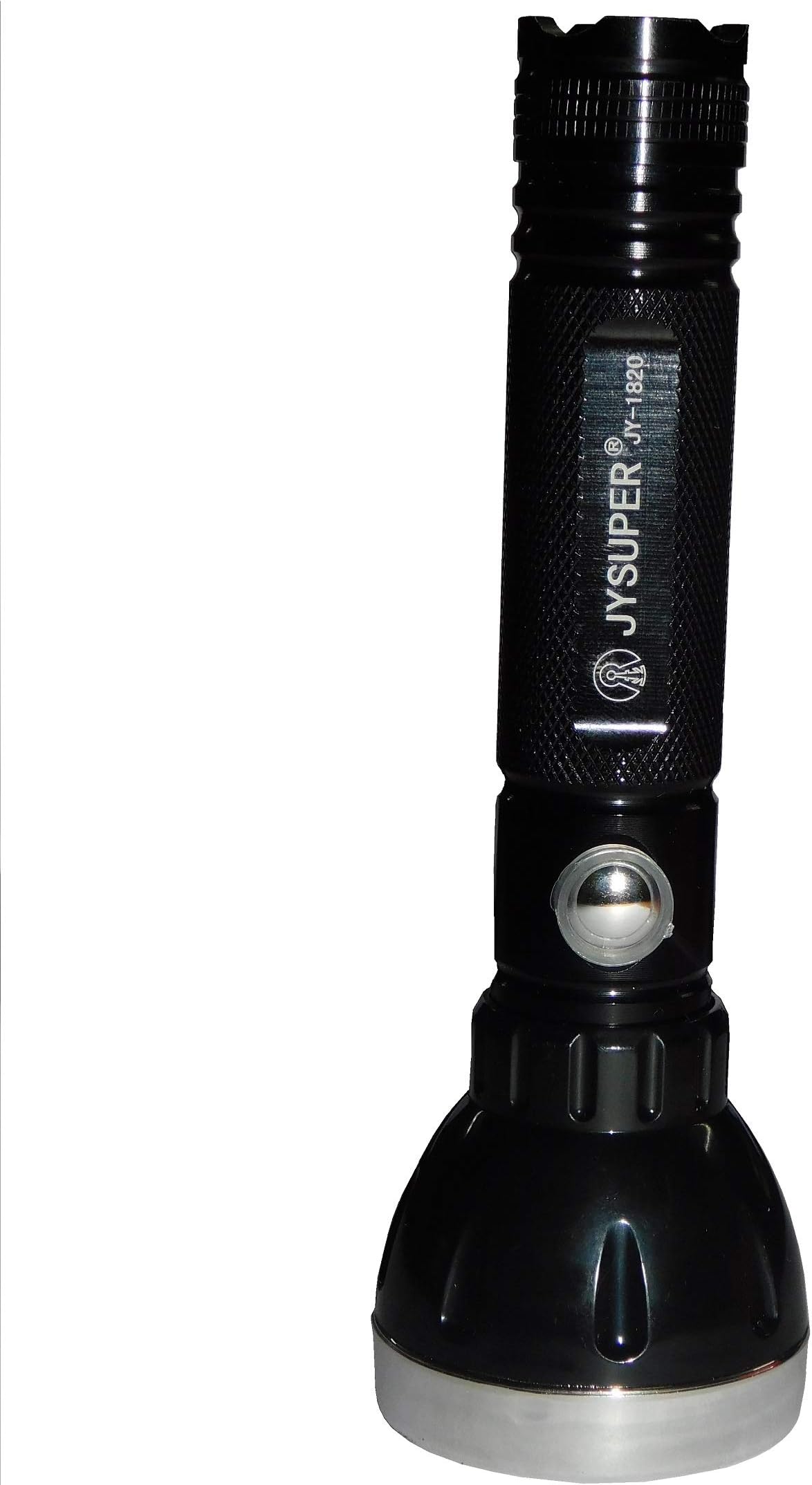 JY SUPER Iron Flashlight Police Hand Torch, Metallic