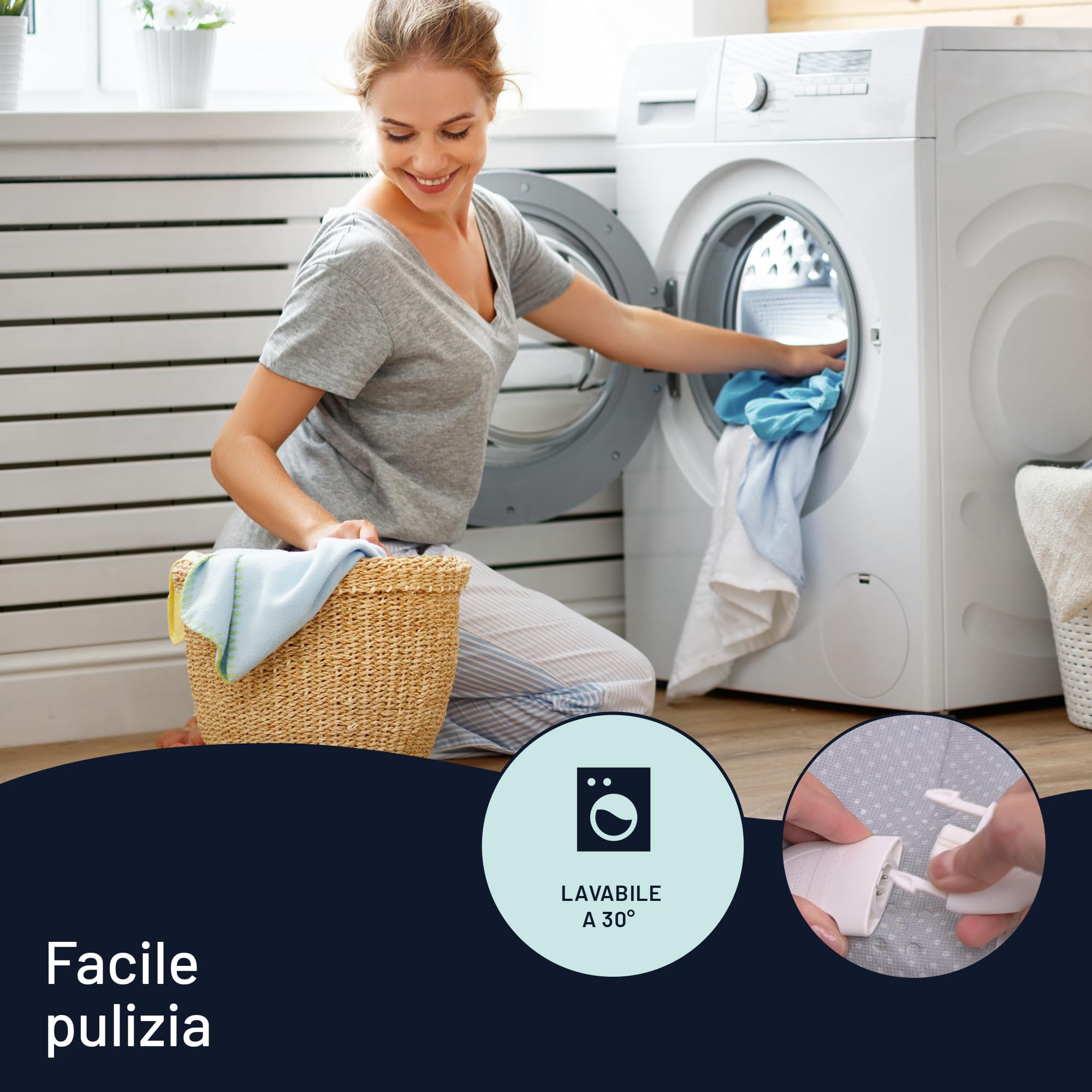 Imetec Adapto Scaldasonno Matrimoniale 150x160 - Scaldaletto Elettrico 100% Lana Merino, Basso Consumo, 2 zone di riscaldamento separate, Timer Autospegnimento, Massima Sicurezza, Made in Italy
