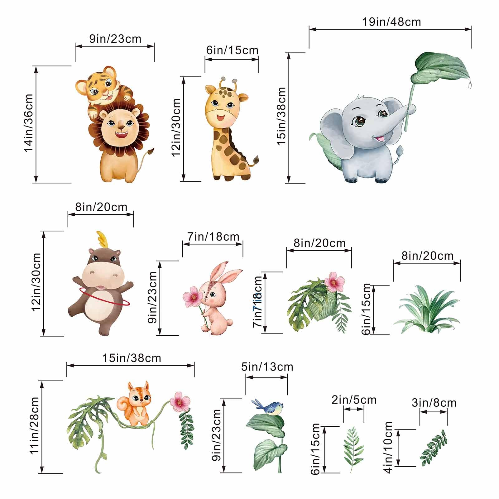 Vinilo Pared Infantil Wondever Pegatinas De Pared Animales De La Jungla  Árbol Rama Adhesivos Pared Decorativos Safari Jirafa Leopardo Mono Vid  Verdes Para Habitación Niño Bebés Dormitorio Guardería Pegatinas Infantiles  Pared, image size:1601x1601