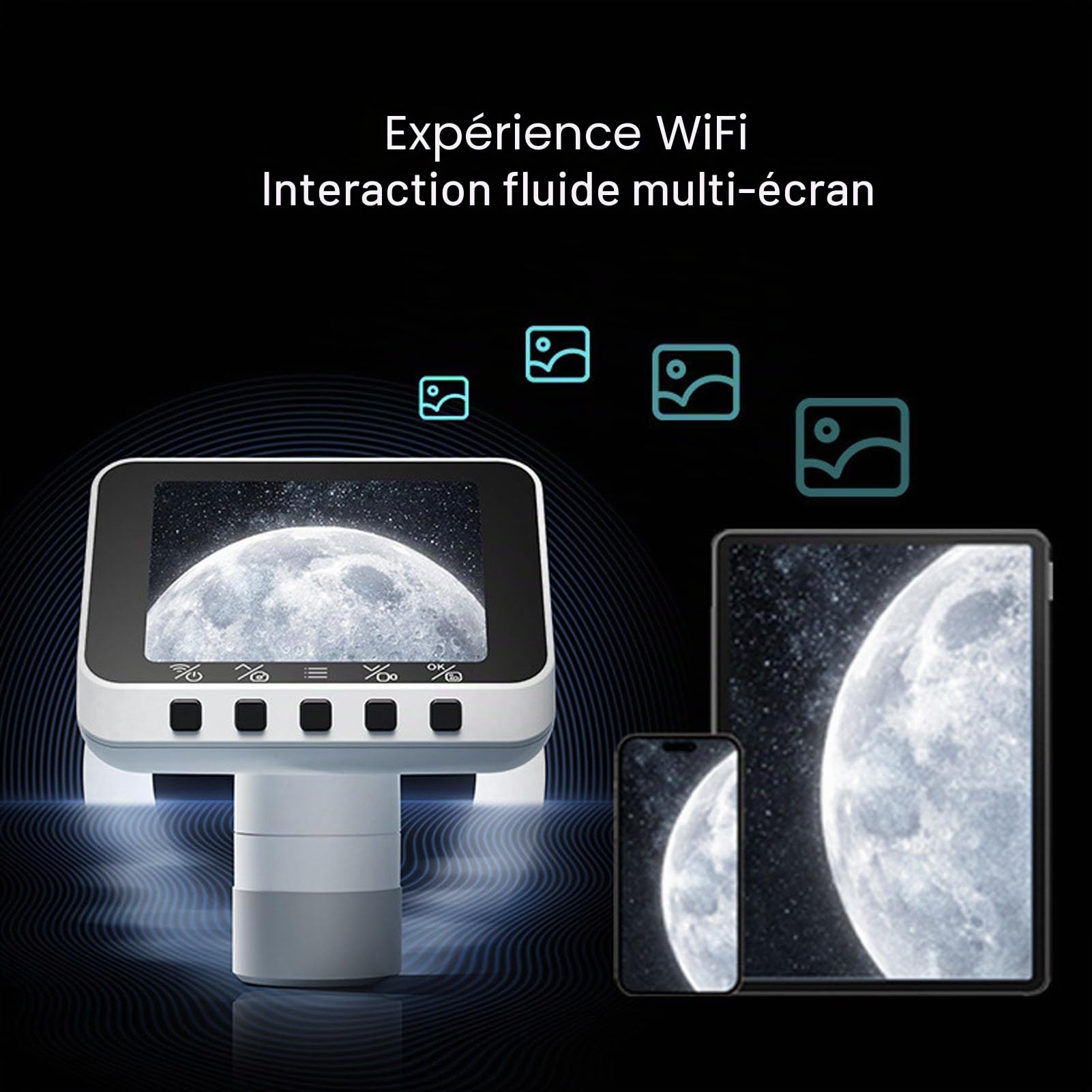Caméra Oculaire électronique WiFi, Oculaire Numérique du Télescope avec écran D'affichage 2,8 Pouces et Objectif HD 2MP, Enregistrement Vidéo 1080p pour L'astromoteur d'oiseaux