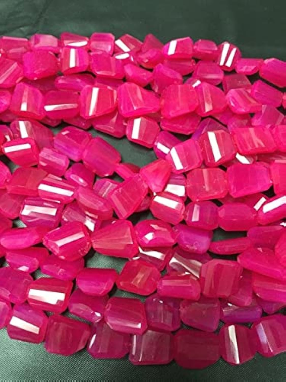 Chalcedony faceted nugget beads en quartz rose 18x11mm pour création de bijoux DIY
