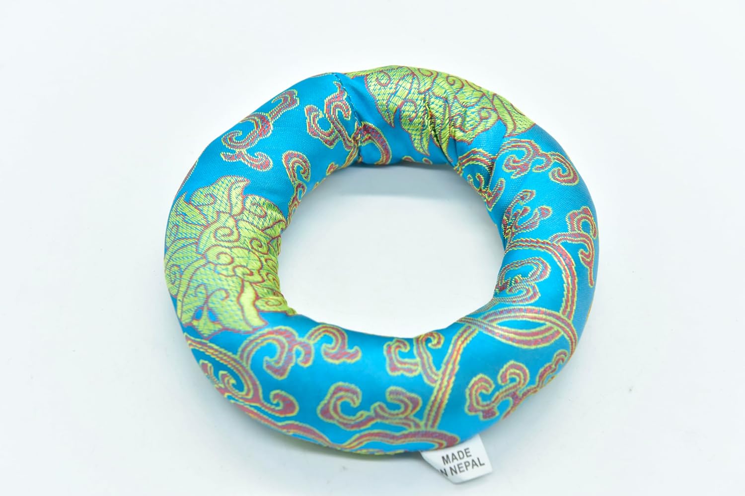 6" Silk Brocade Ring Cushion Pillow for Tibetan and Crystal Singing Bowl~Best for 7"-8" Bowl size (Red)