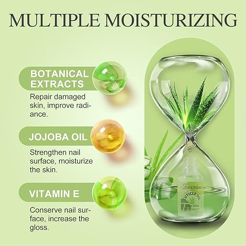 Miniatura 2 de Foriotalas Aceite de cutícula para uñas, aceite de cutícula de jojoba para manicura contiene vitamina B&E, aceite hidratante solar fortalece el