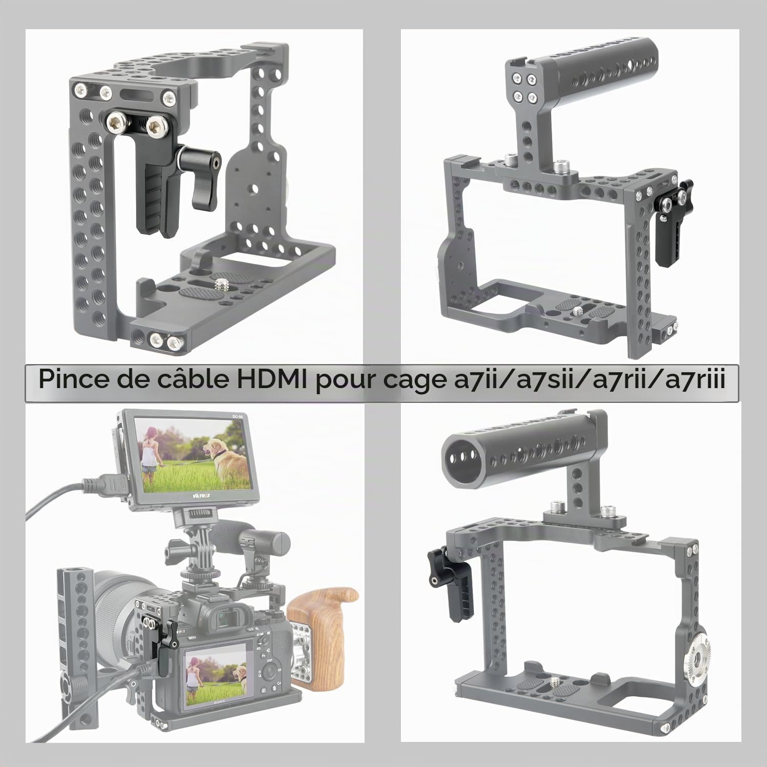 NICEYRIG HDMI Lock câble Clamp pour Sony A7ii A7sii A7rii A7riii Camera Cage