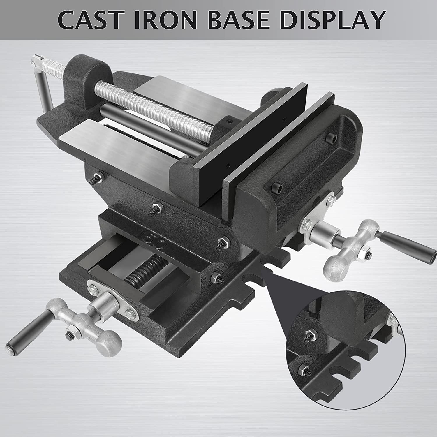 GYZJ 6" Cross Slide Vise Drill Press Milling Vise, 6 in Jaw Width , 5.79 in Max Jaw Opening, Bench Mount Clamp Machine Vice Holder Clamping Tool for CNC Woodworking Milling Machine Drill Press