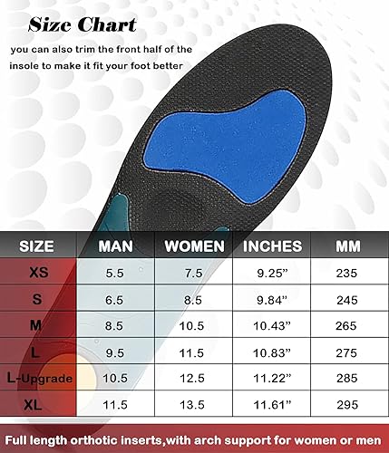 Miniatura 9 de Plantillas ortopédicas para zapatos para fascitis plantar, plantillas atléticas para correr para mujeres y hombres, plantillas de gel de soporte de