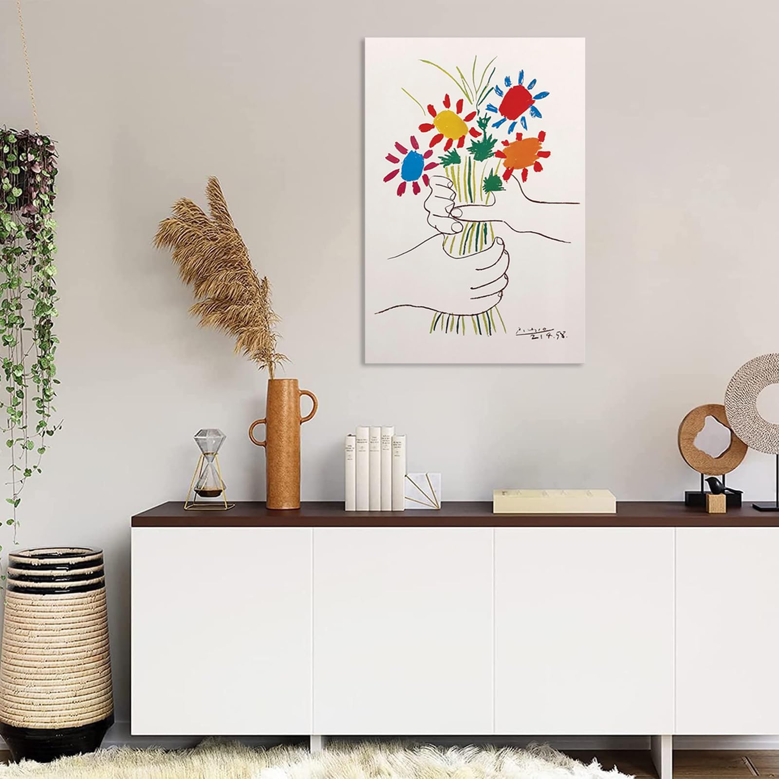Amazon.co.jp: ピカソの花束 友情の花 アートパネル 絵画 ホーム