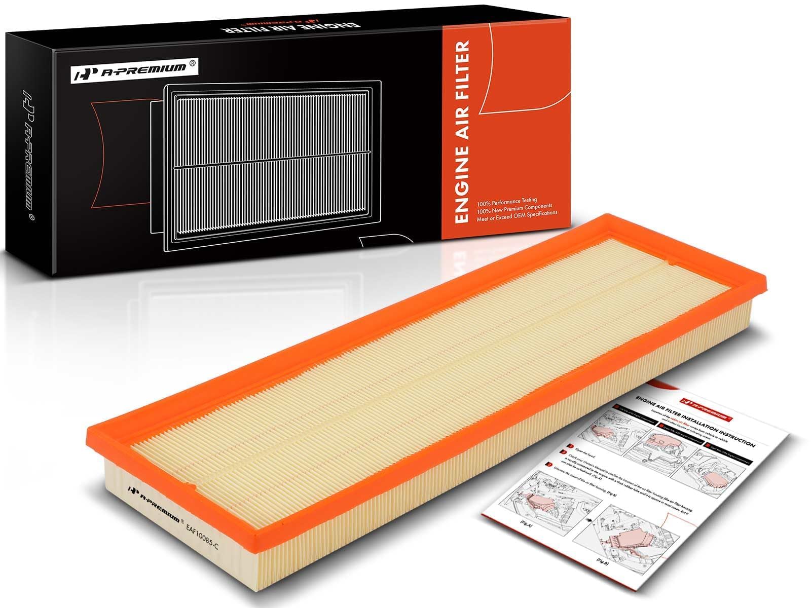 A-Premium Engine Air Filter Compatible with Volkswagen Beetle, Golf, Jetta, Passat, Rabbit, 2005-2015, L5 2.5L, Flexible Panel, Replace# 07K129620