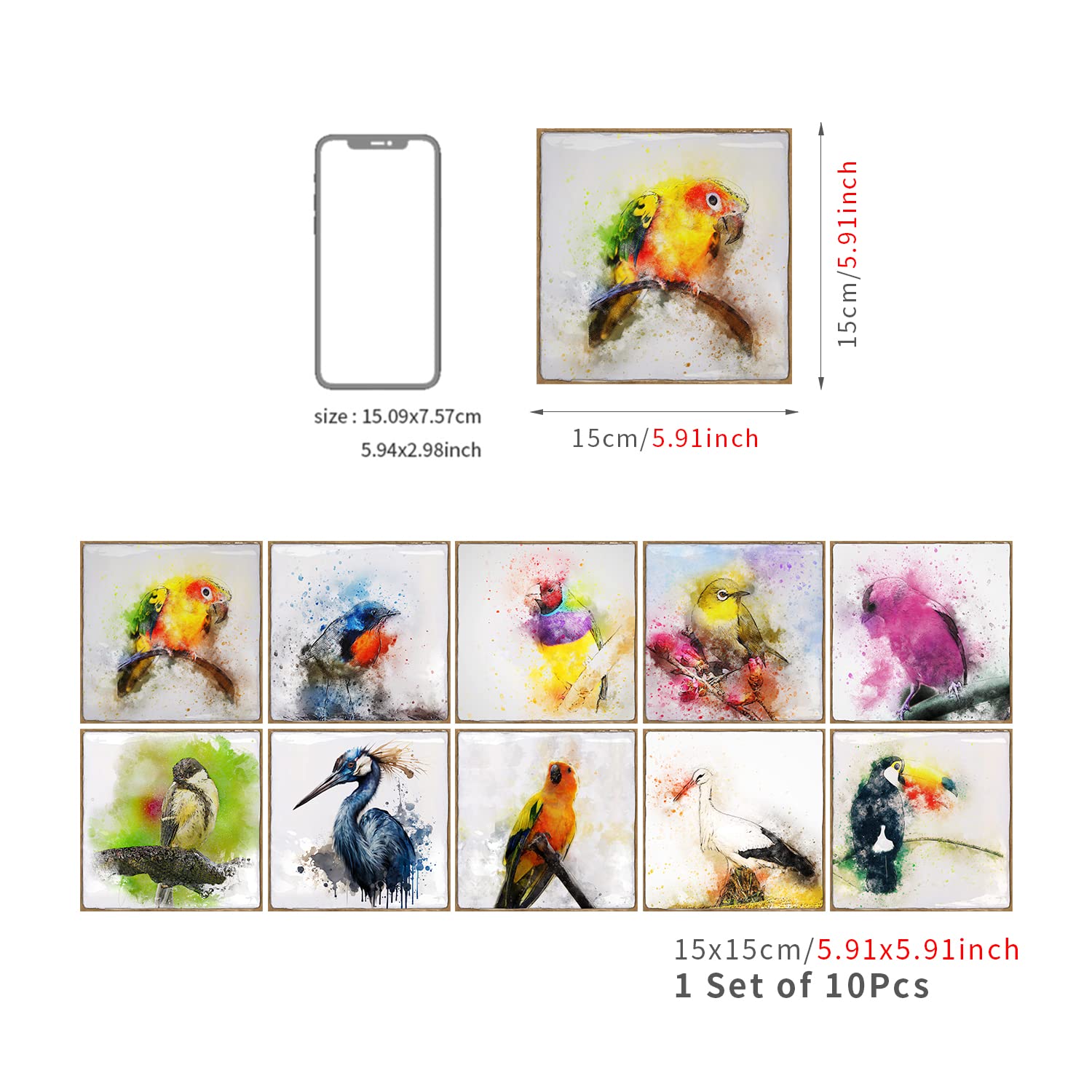 Alwayspon 30 stuks 15 cm/6 inch luipaardprint tegelsticker, pel & plak zelfklevende spatwand open haard, trappen tegelsticker, transfers, plak op tegel voor keuken, badkamer muur