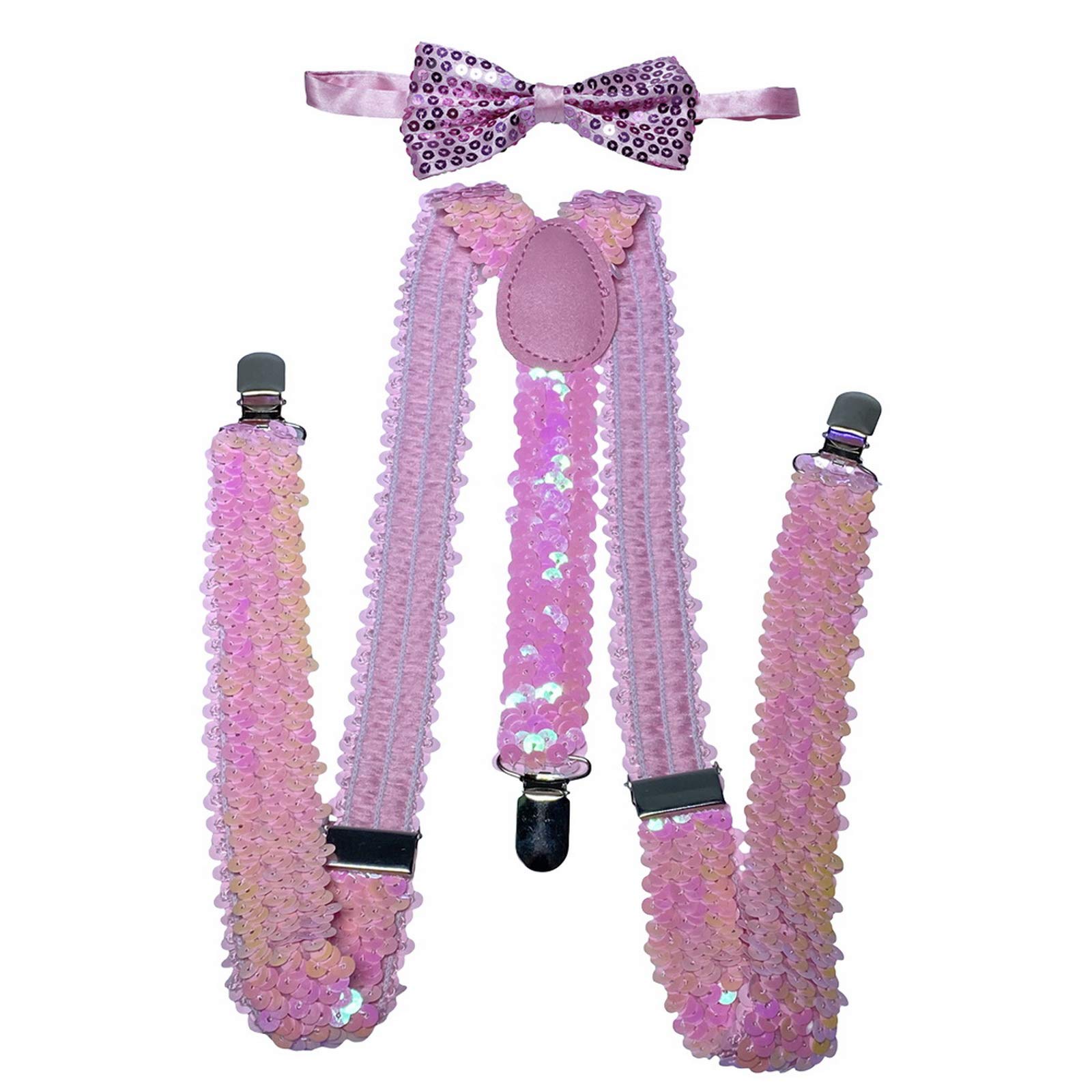 Juego de pajarita y tirantes elásticos ajustables en forma de Y preatados, accesorios para fiestas