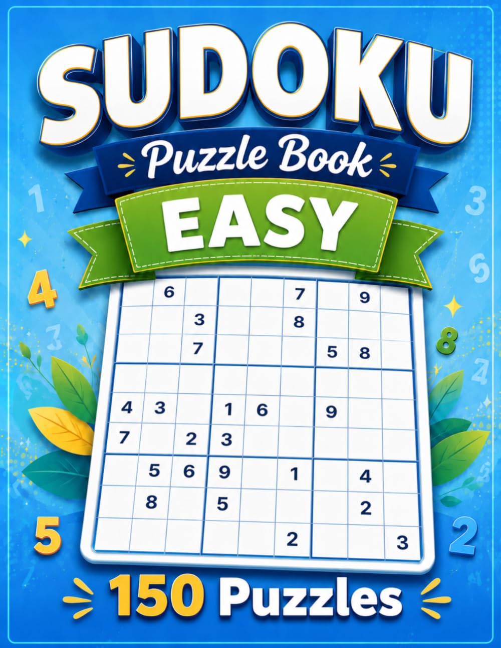 Easy Sudoku Puzzle Book: 150 Beginner Friendly Brain Games for Adults and Seniors with Full Solutions (Six Levels of Sudoku)