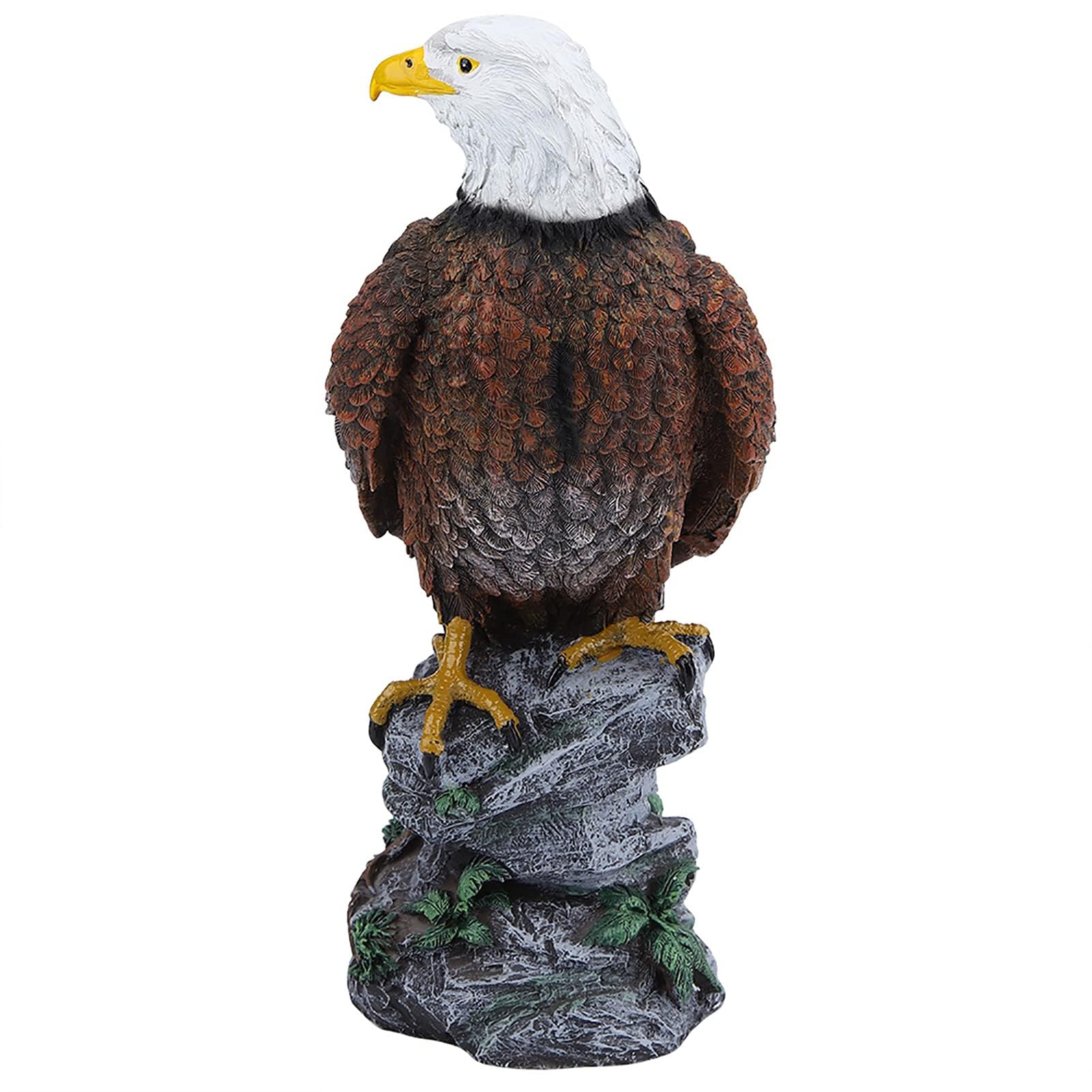 Ejoyous Estatua Decorativa de Águila para Jardín, Escultura Ahuyentadora de Pájaros en Resina, Figura Ornamental para Balcón, Terraza y Casa