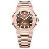 Pagani Design Men&apos;s Automatic Mechanical Watch 1728 - Polygonal Dial&comma; Sapphire Crystal&comma; 100m Water Resistant&comma; Stainless Steel Bracelet