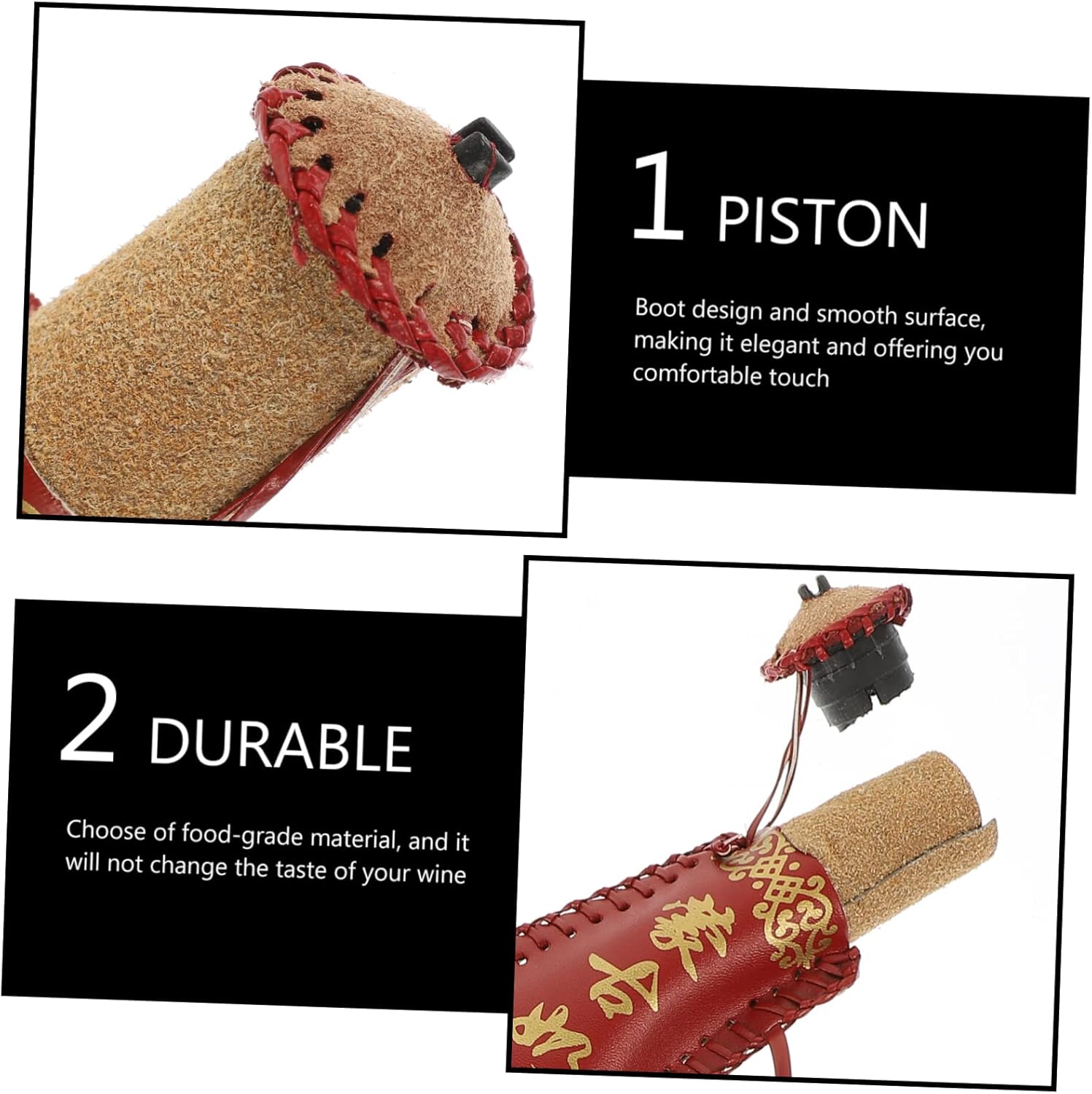 3Pcs Traditional Bota Bag Set Portable Wine Carrier Tote Cloth and Plastic Design for Wine Bottles and Water for Camping and Outdoor Activities