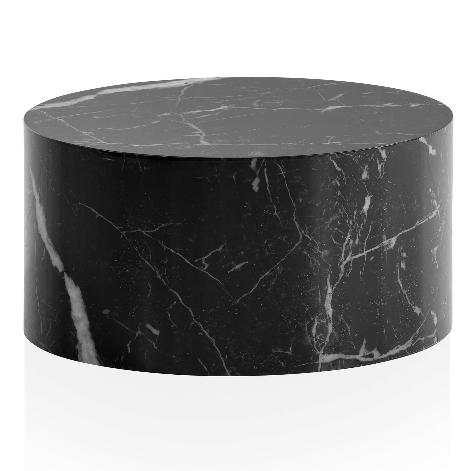 FineBuy MONOBLOC - Tavolino da salotto, rotondo, 60 x 60 x 30 cm, colore: Nero