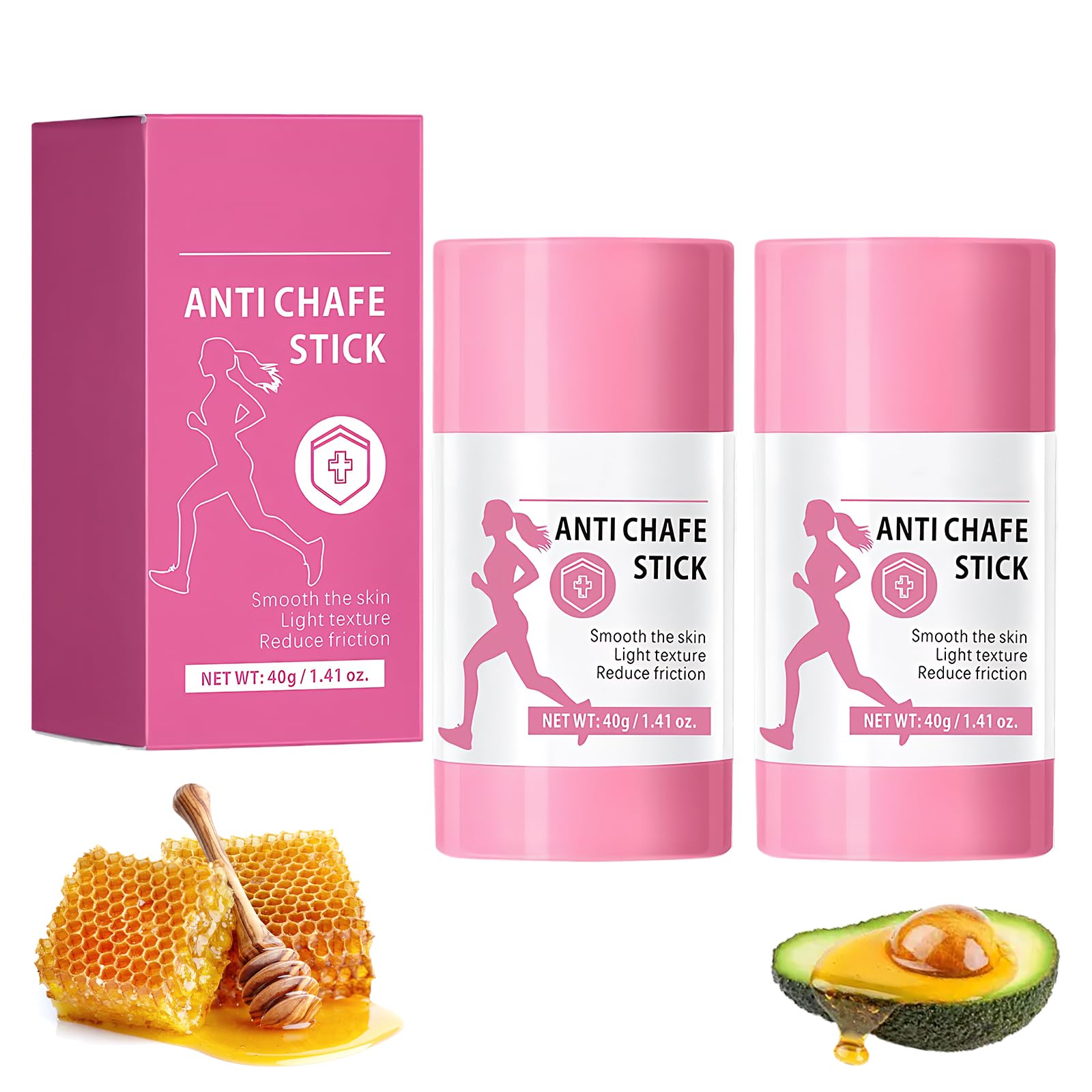 2 Pcs Anti Chafing Cream,Water & Sweat Proof Anti Chafe Balm for Thighs Feet Underarms,Portable Long-Lasting Protection Chafing Cream Stick for Running Cycling Walking