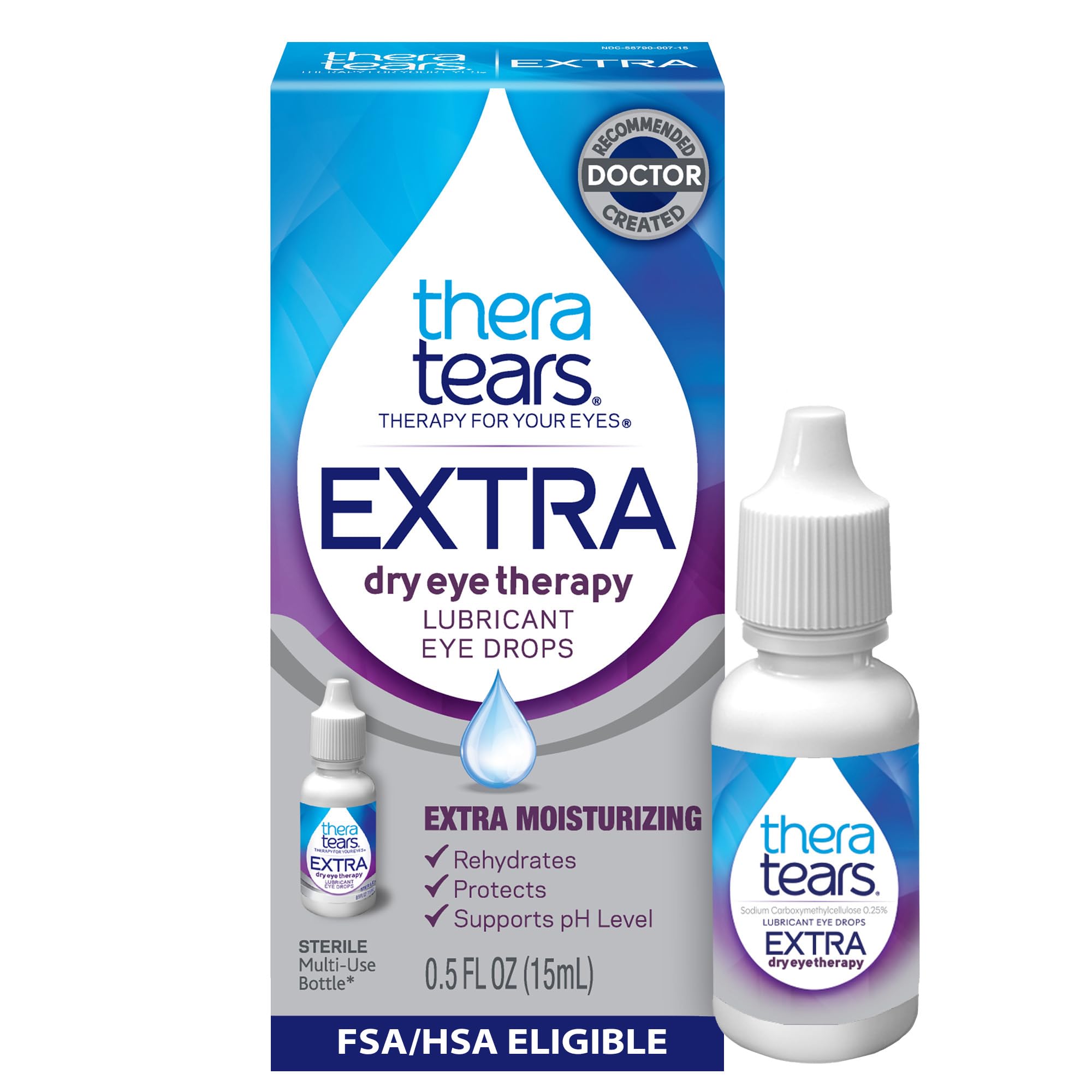 TheraTears Extra Dry Eye Therapy Lubricating Eye Drops for Dry Eyes, 0.5 Fl Oz 0.5 Fl Oz (Pack of 1) Eye Drops