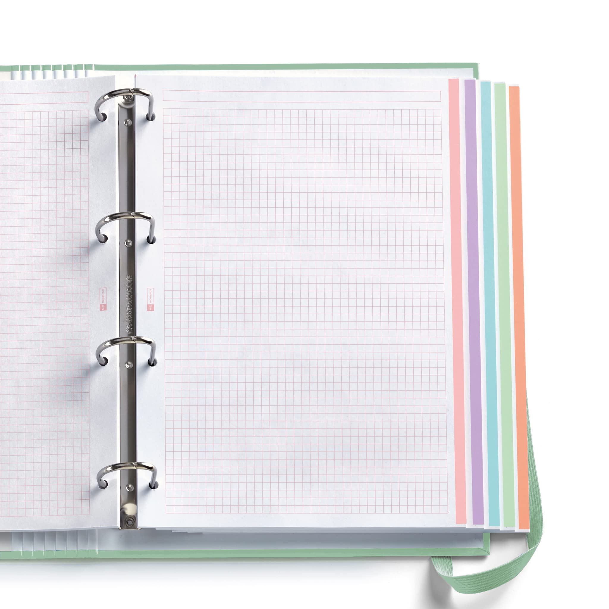 LELADY Ringbuch A4, 4 Stück A4 Ringordner mit Tasche, 2 D-Ringbucher