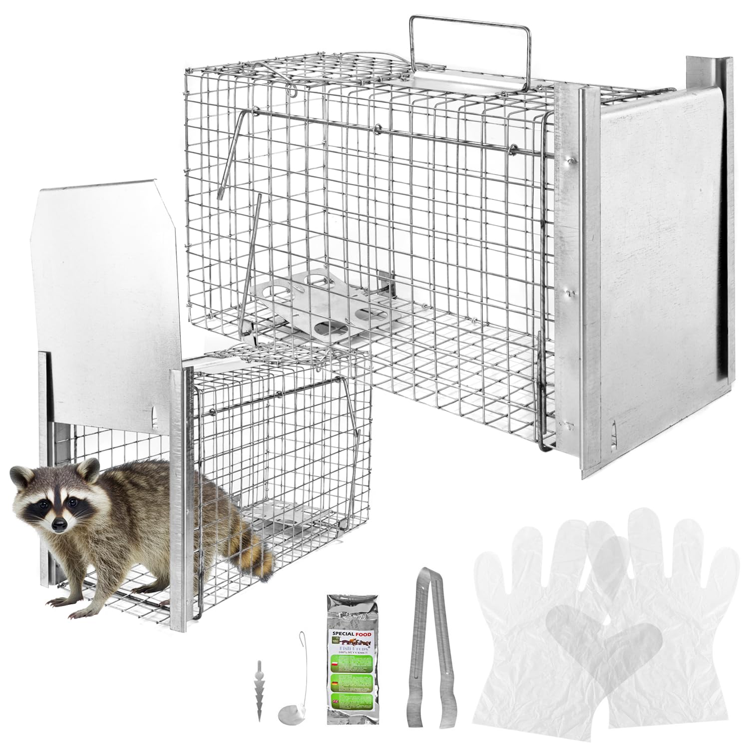 Gabbia Trappola per Animali Talpa Ratto Mouse Topo Nutria 50 x 20 x 27 cm Petigi