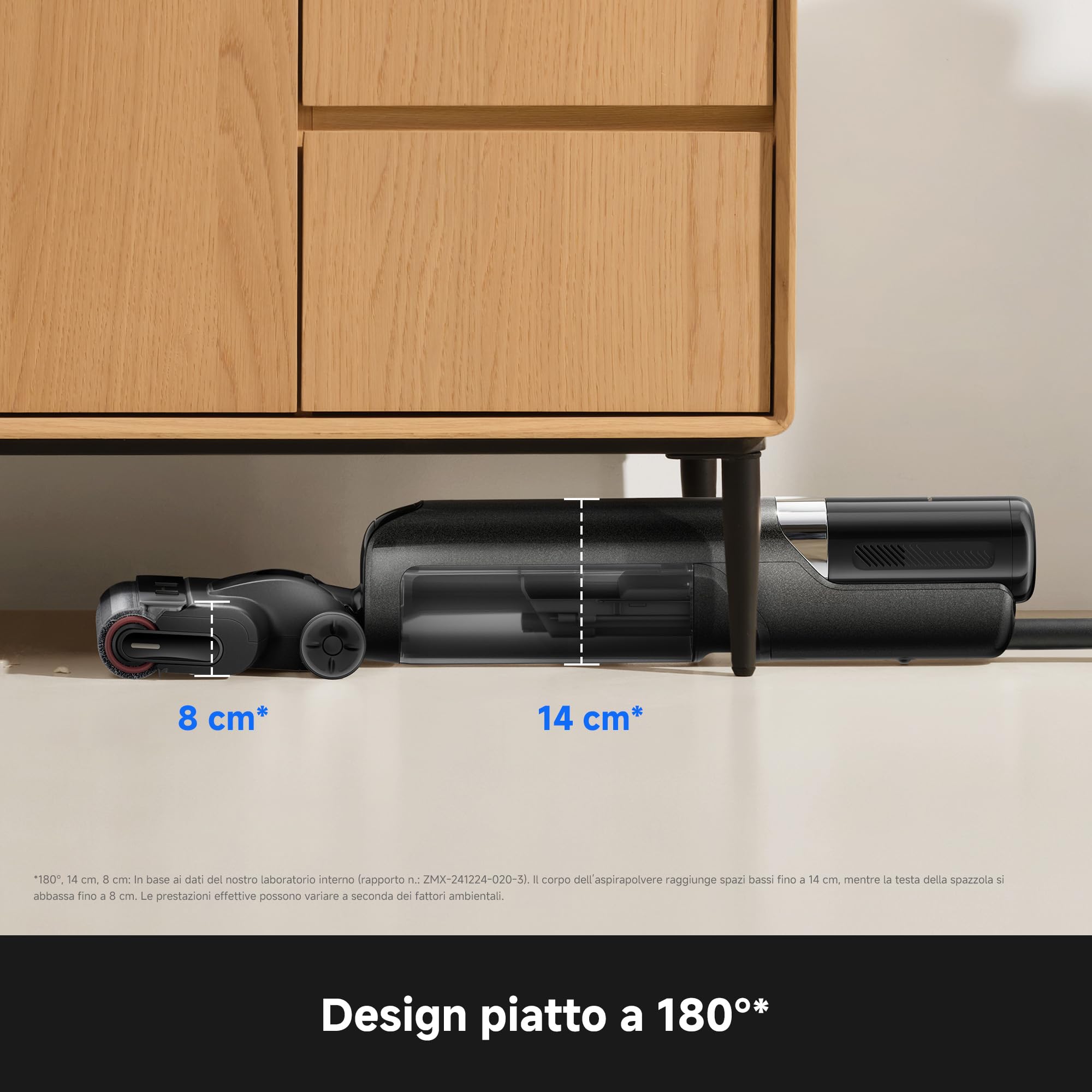 Mova M10 Air Set scopa aspirapolvere lavapavimenti, aspirazione da 20.000 Pa, auto-pulizia con asciugatura ad aria calda (60 °C), design piatto a 180°, pulizia su due lati a 500 giri al minuto