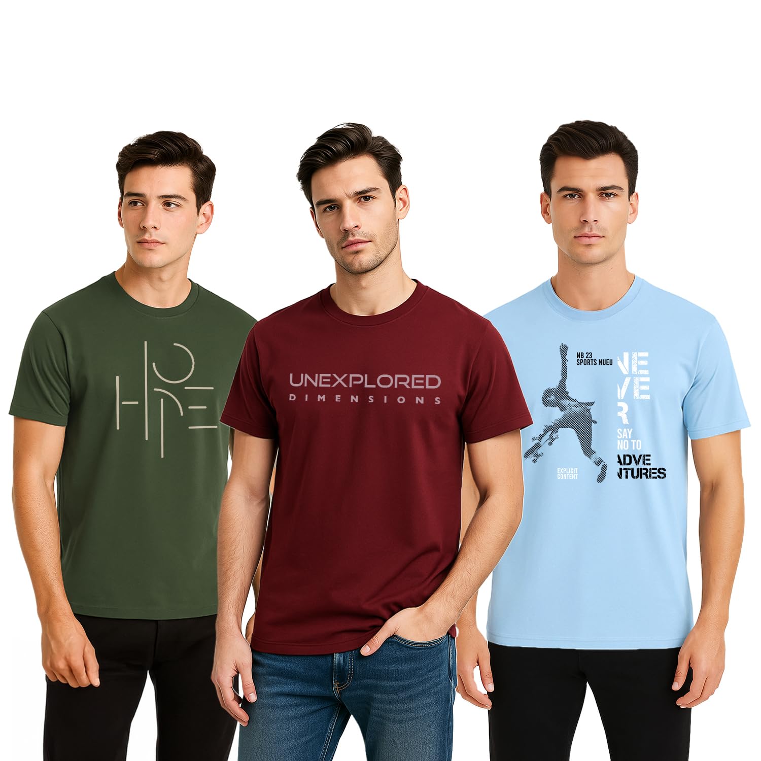 NOBERO Camiseta de corte regular con estampado gráfico para hombre