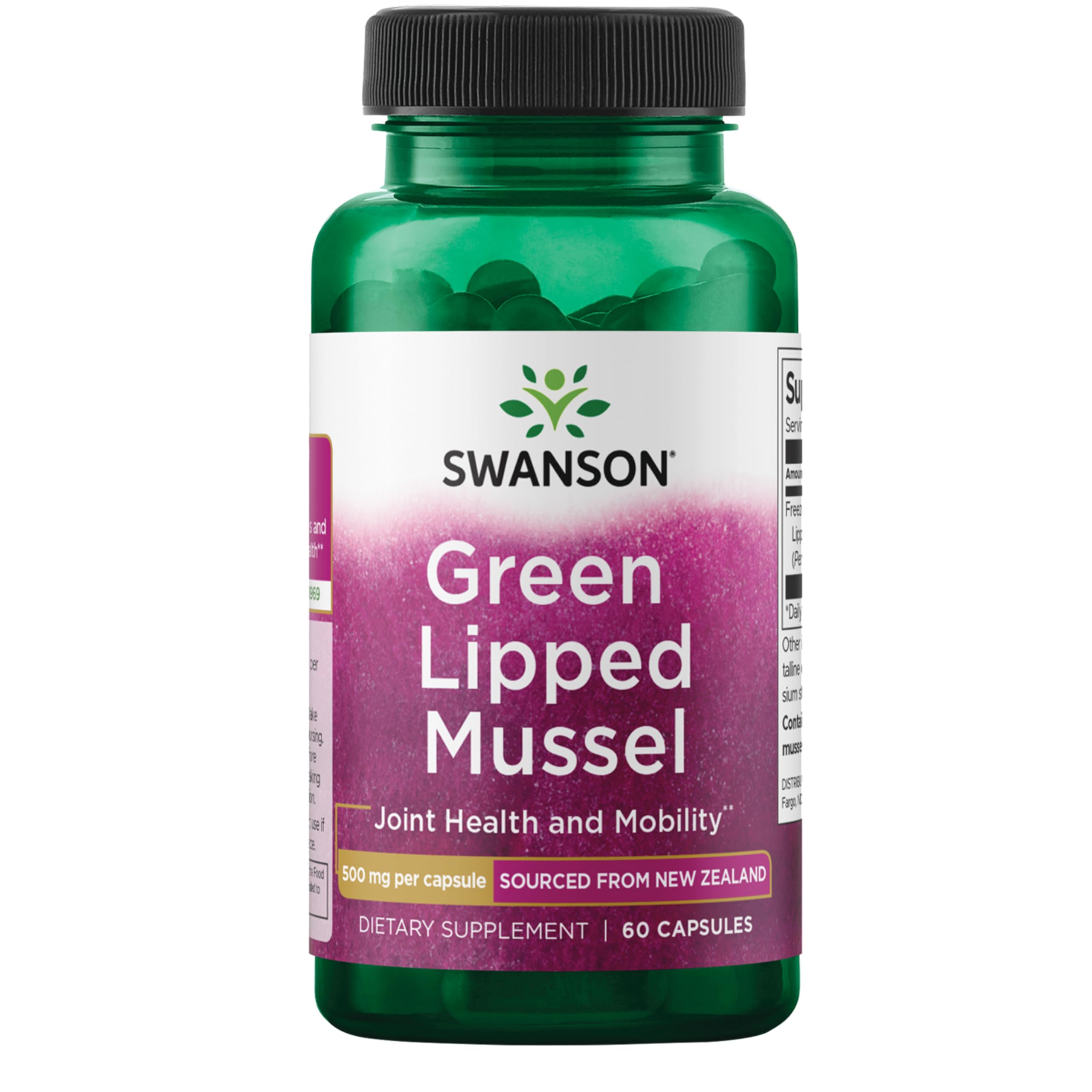 Swanson New Zealand Green Lipped Mussel 500 mg 60 Caps 1 Pack by Swanson-image-35