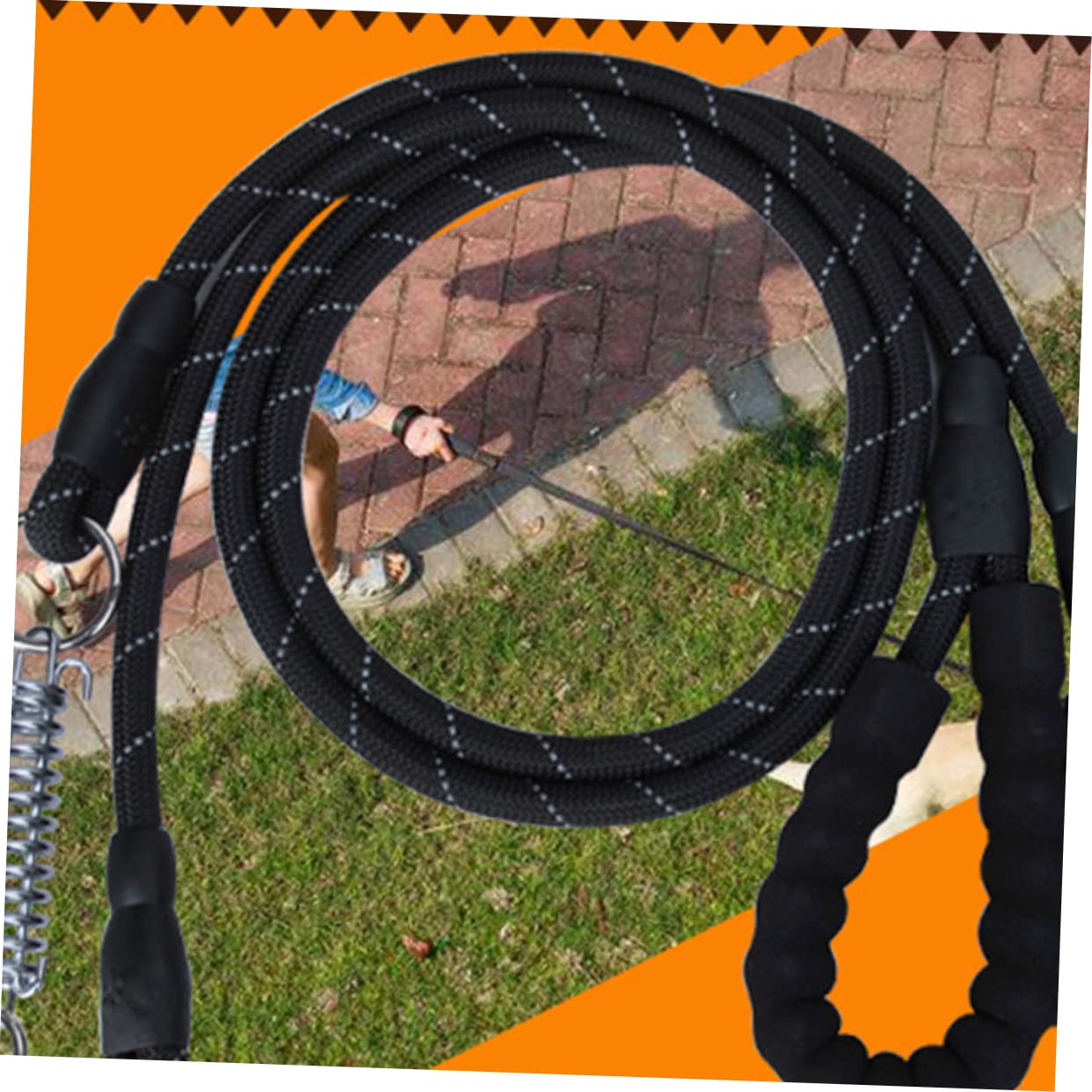 GALPADA Retractable Dog Leash No Pull Design Explosion Spring Cushioning for Medium for Walking Running and Training Black Pet Hauling Cable