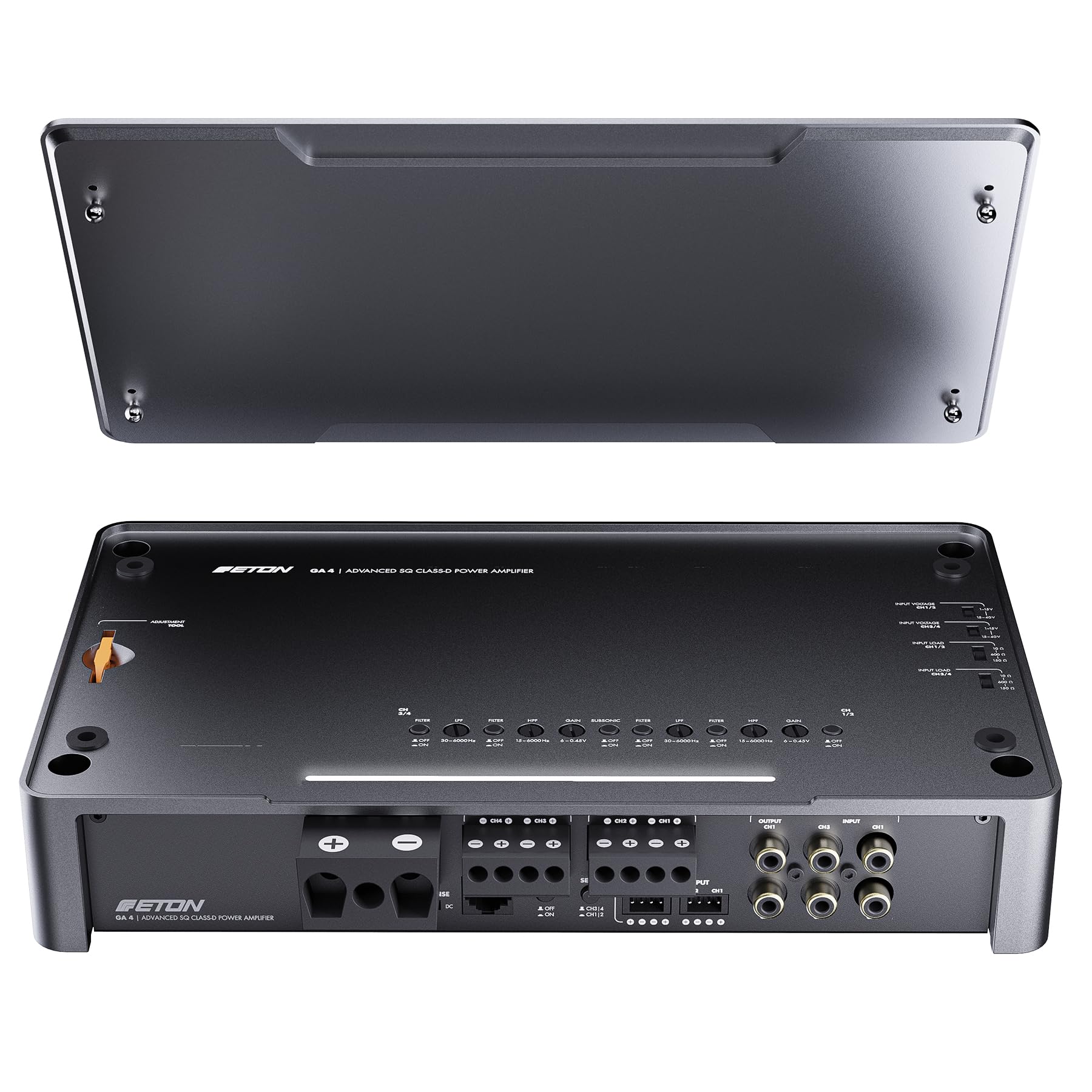 ETON GA 4 – High-End 4-Kanal Verstärker, leistungsstarke digitale Endstufe für Autos und Reisemobile, Power Class-D Amp mit 4 x 220 Watt RMS