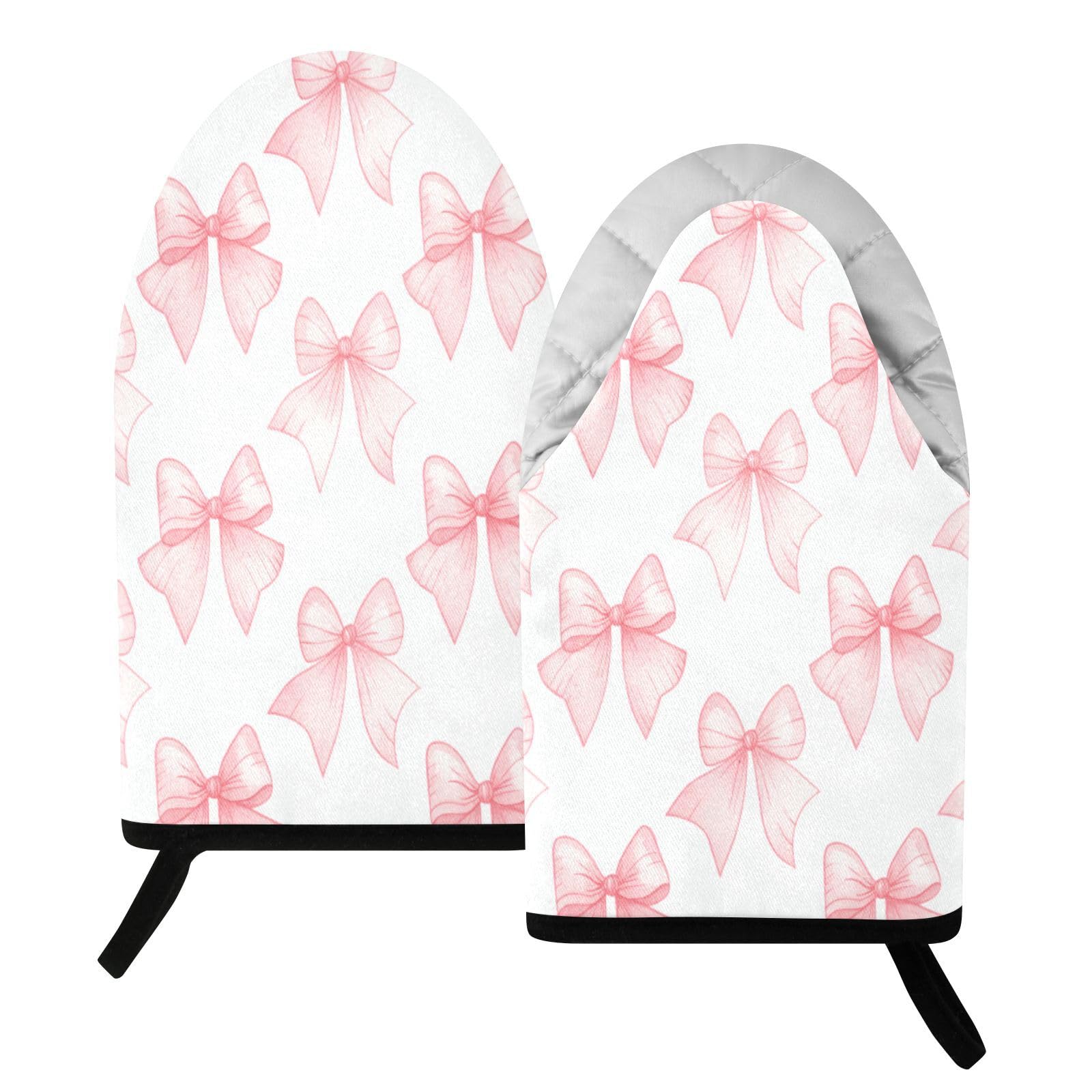 BURSTDDY Bow Oven Mitt,Heat Resistant Kitchen Mitts for Cooking